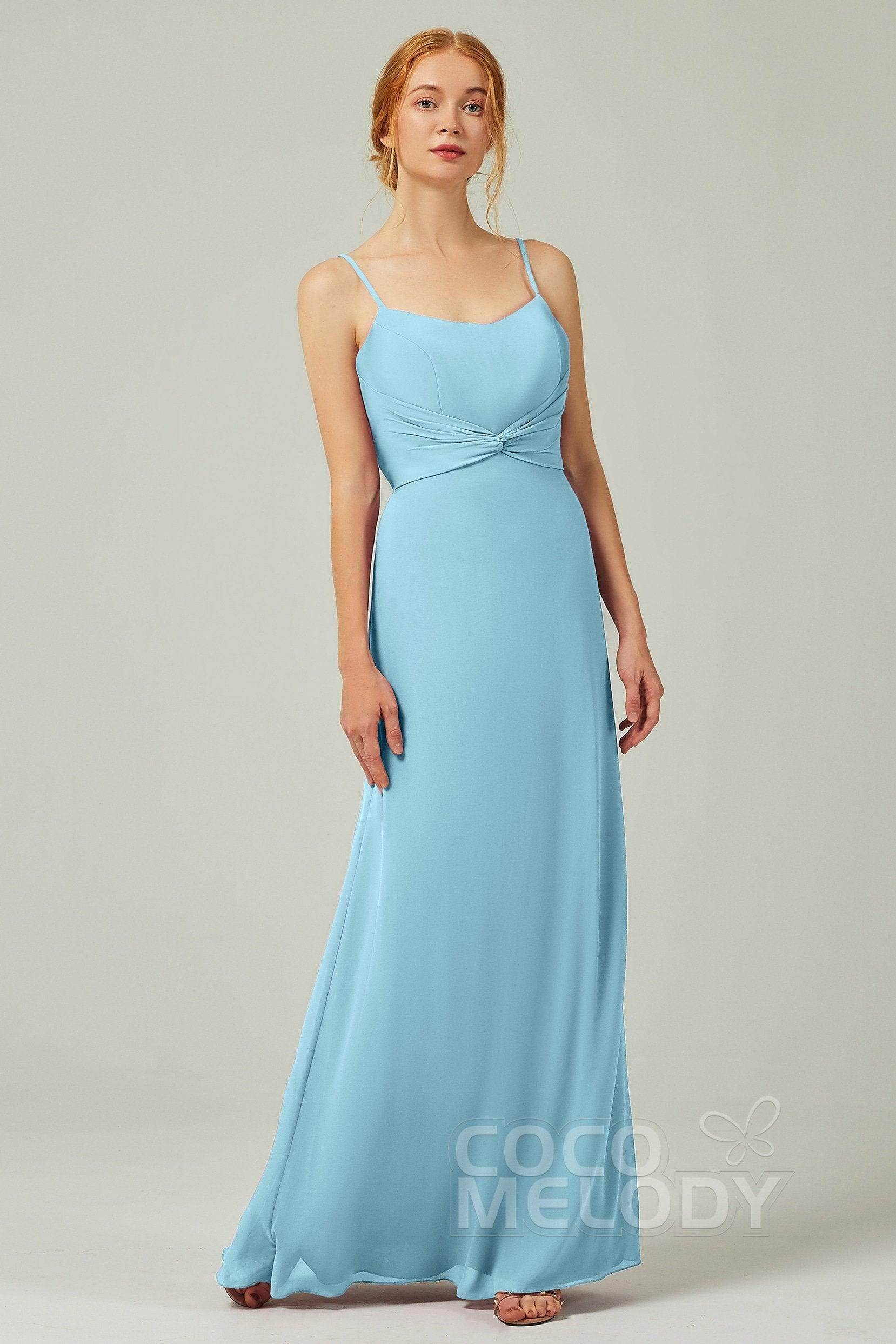 Sheath-Column Floor Length Chiffon Bridesmaid Dress CB0294
