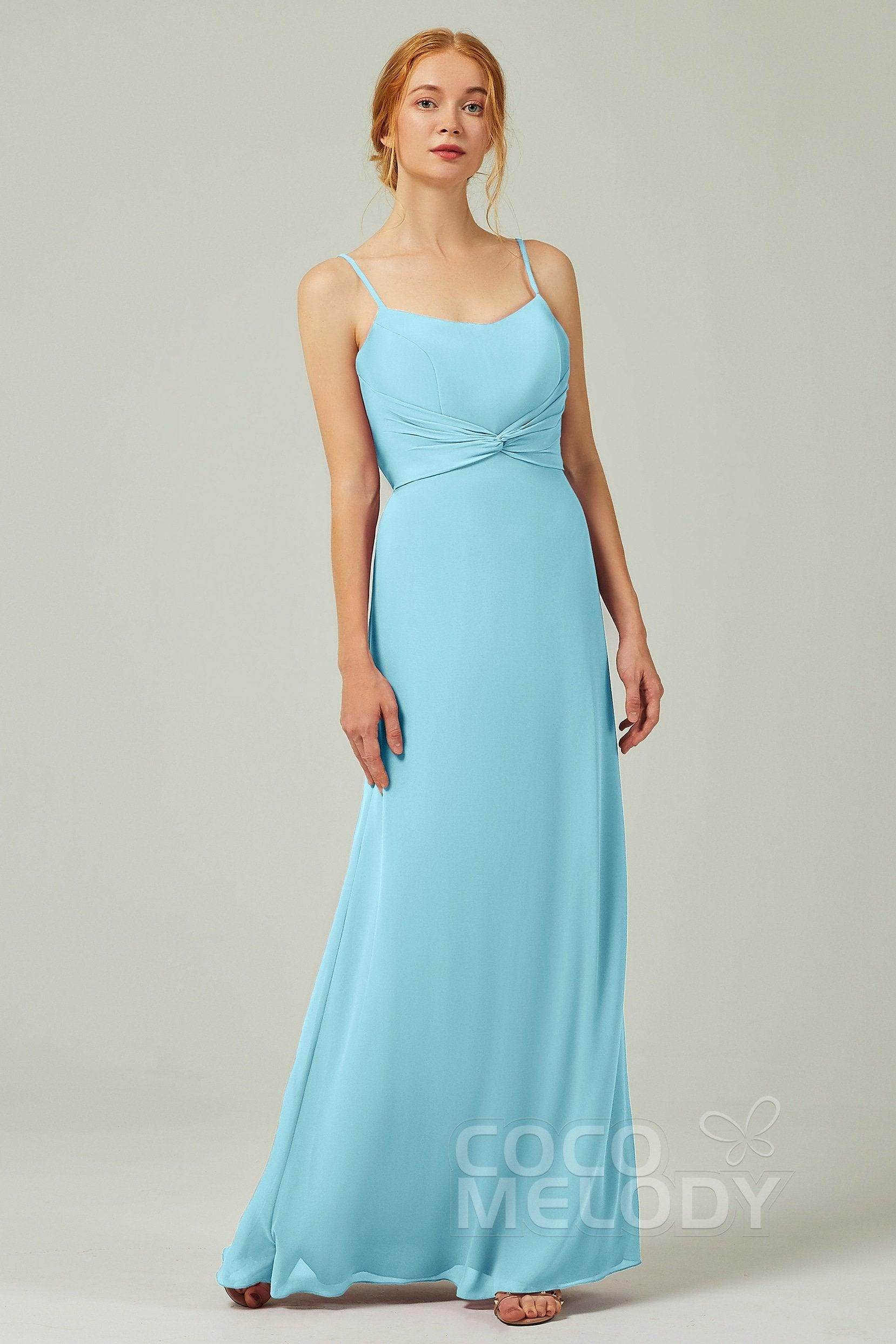 Sheath-Column Floor Length Chiffon Bridesmaid Dress CB0294