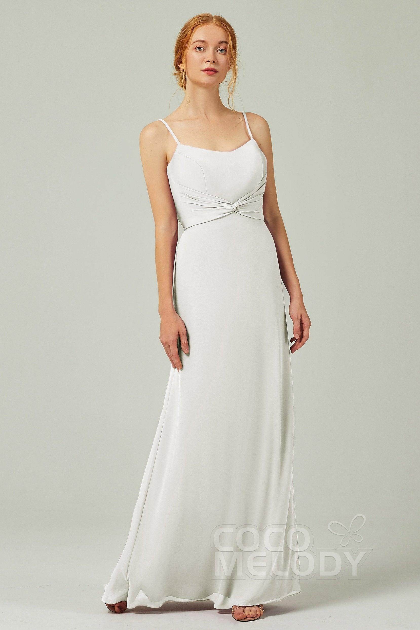 Sheath-Column Floor Length Chiffon Bridesmaid Dress CB0294