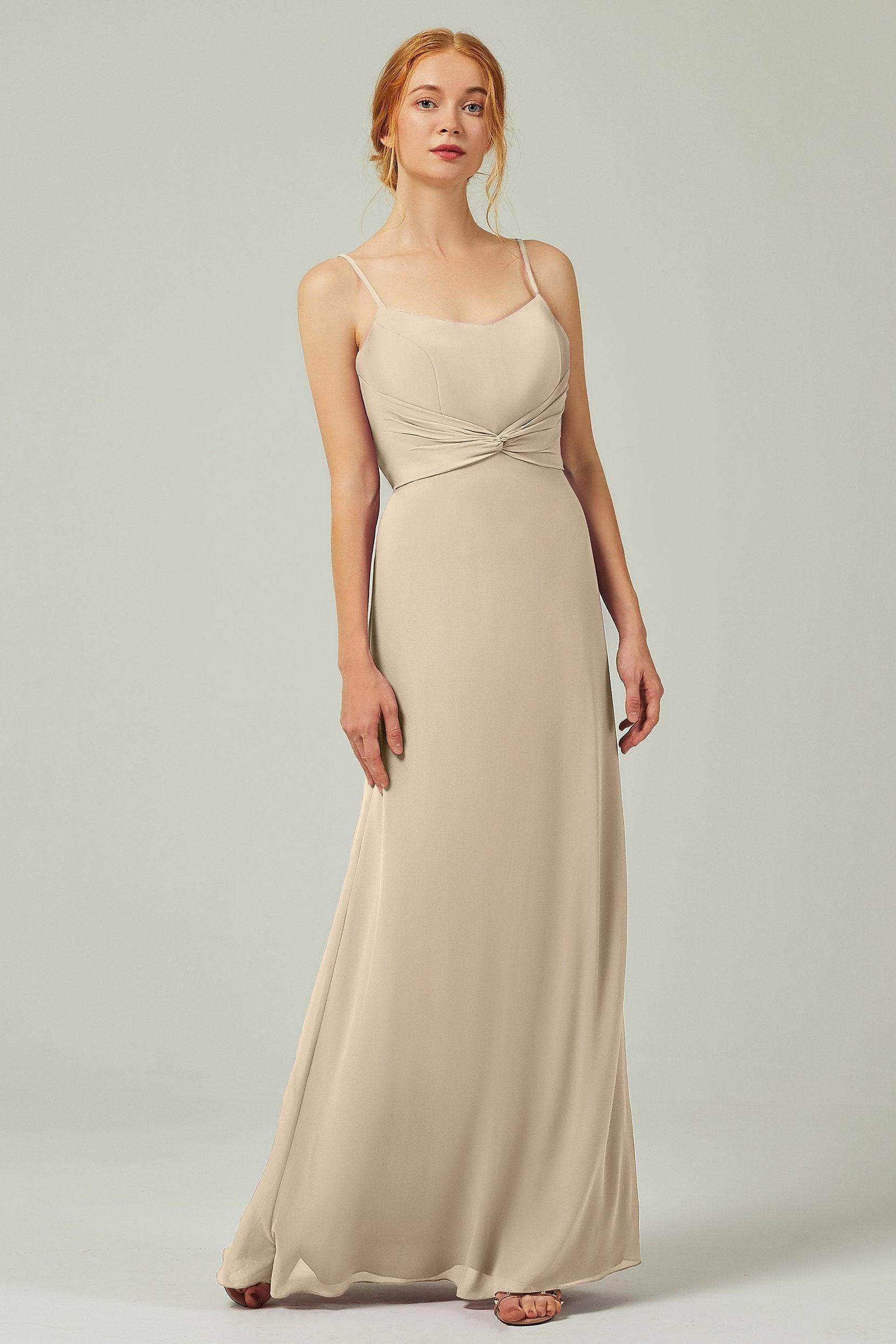 Sheath-Column Floor Length Chiffon Bridesmaid Dress CB0294