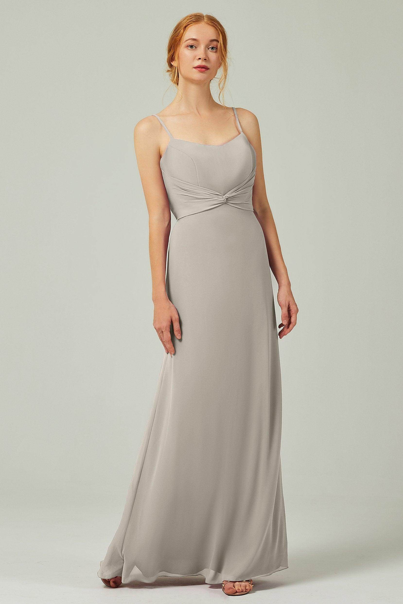 Sheath-Column Floor Length Chiffon Bridesmaid Dress CB0294