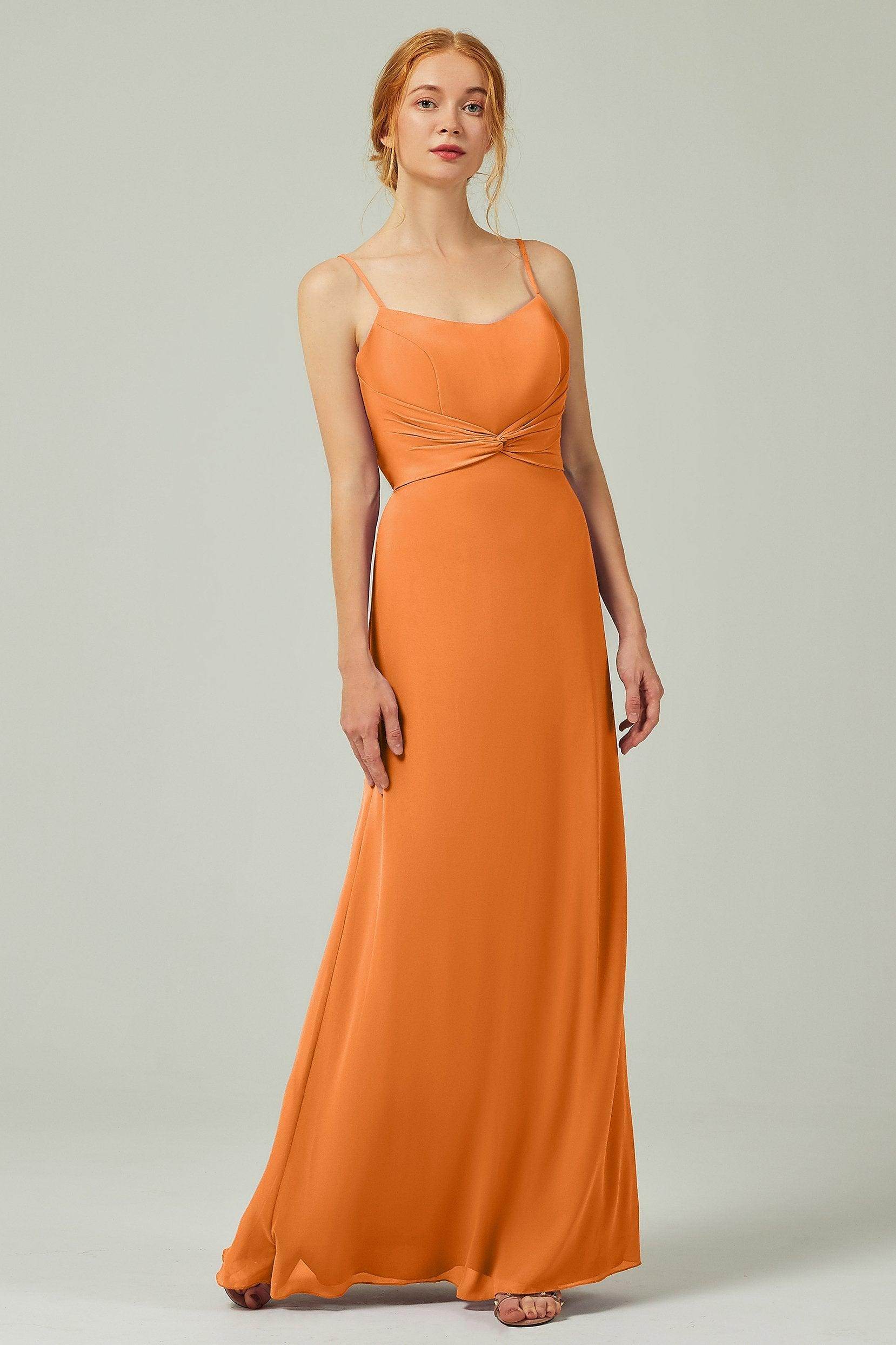 Sheath-Column Floor Length Chiffon Bridesmaid Dress CB0294