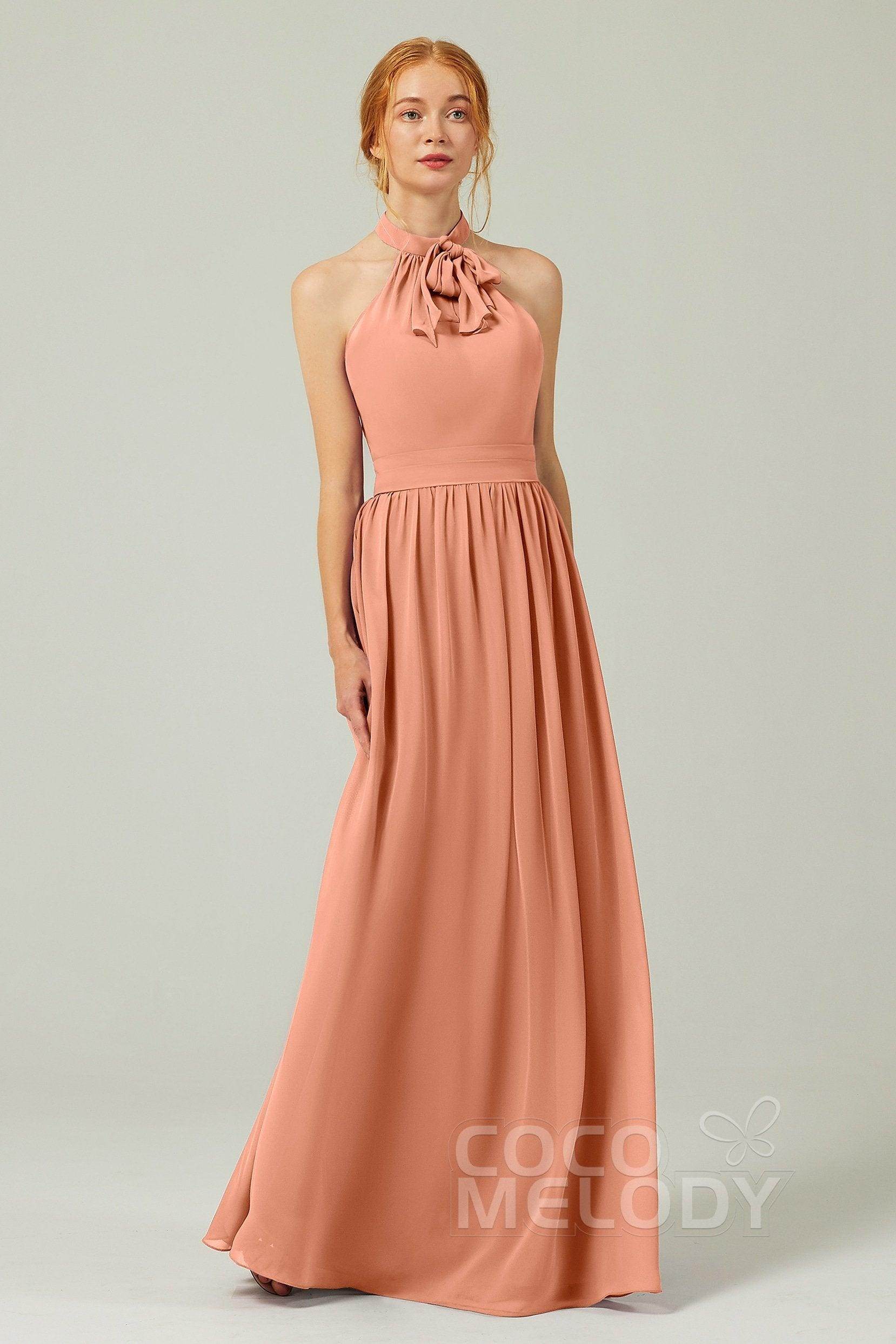 A-Line Floor Length Chiffon Bridesmaid Dress CB0295