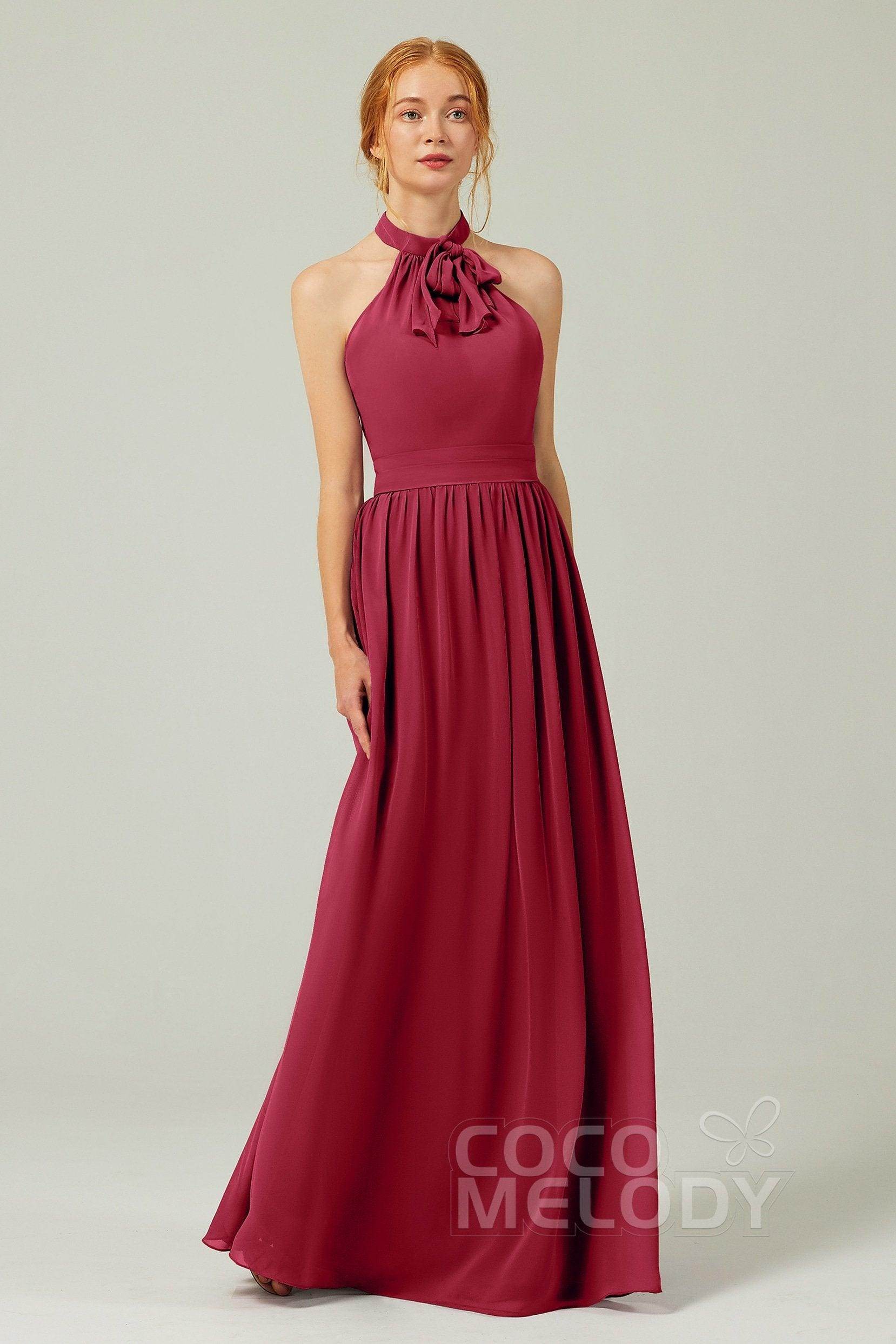 A-Line Floor Length Chiffon Bridesmaid Dress CB0295