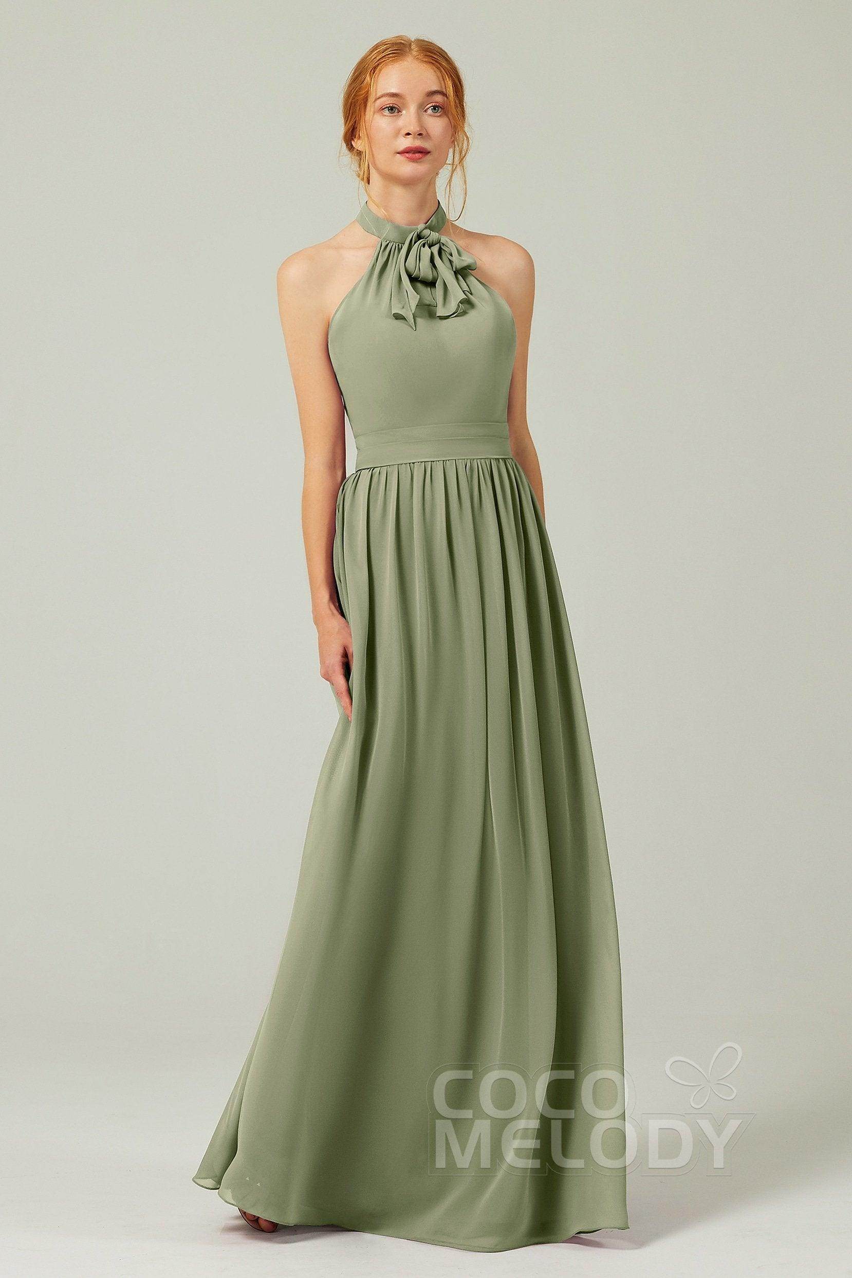 A-Line Floor Length Chiffon Bridesmaid Dress CB0295