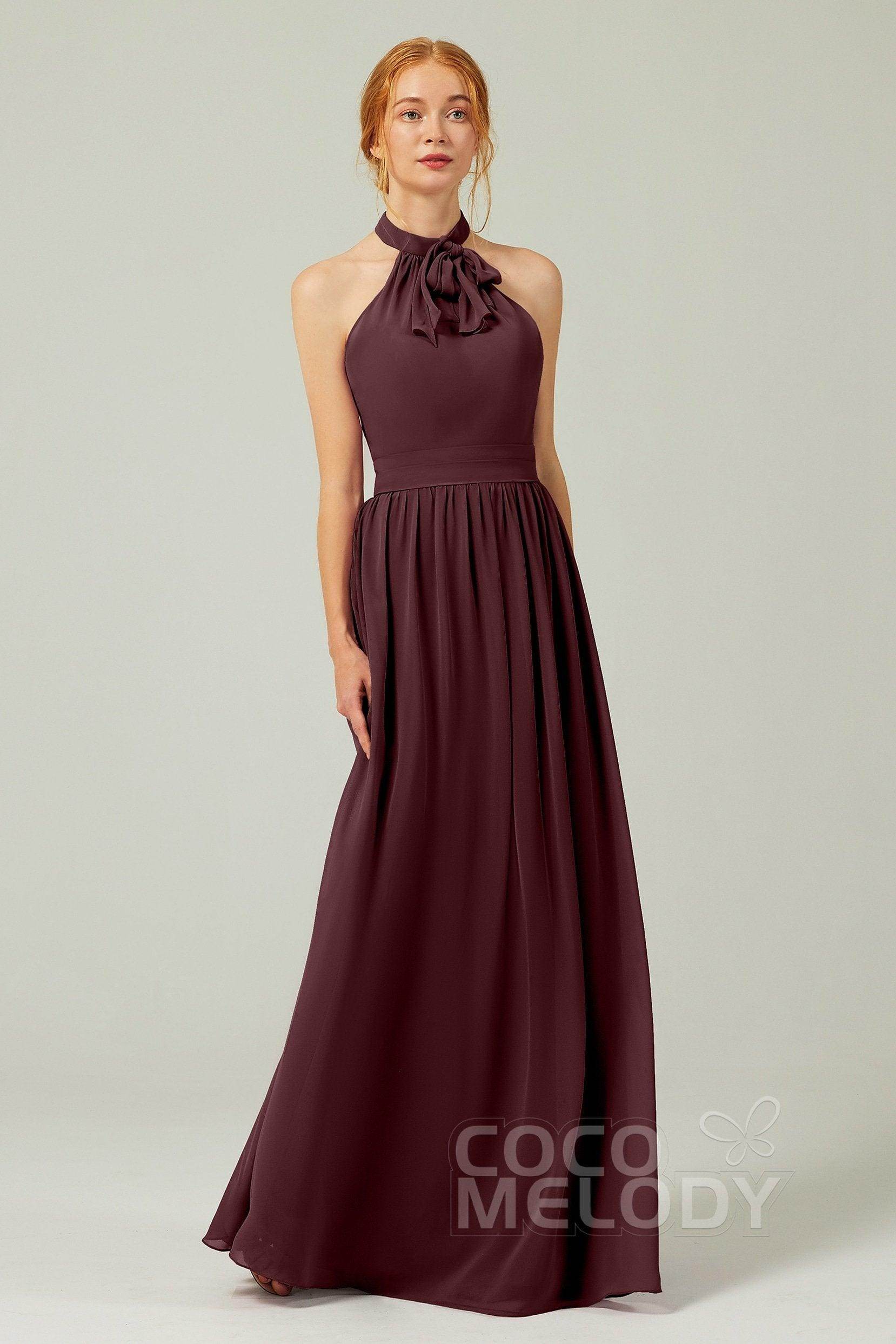 A-Line Floor Length Chiffon Bridesmaid Dress CB0295