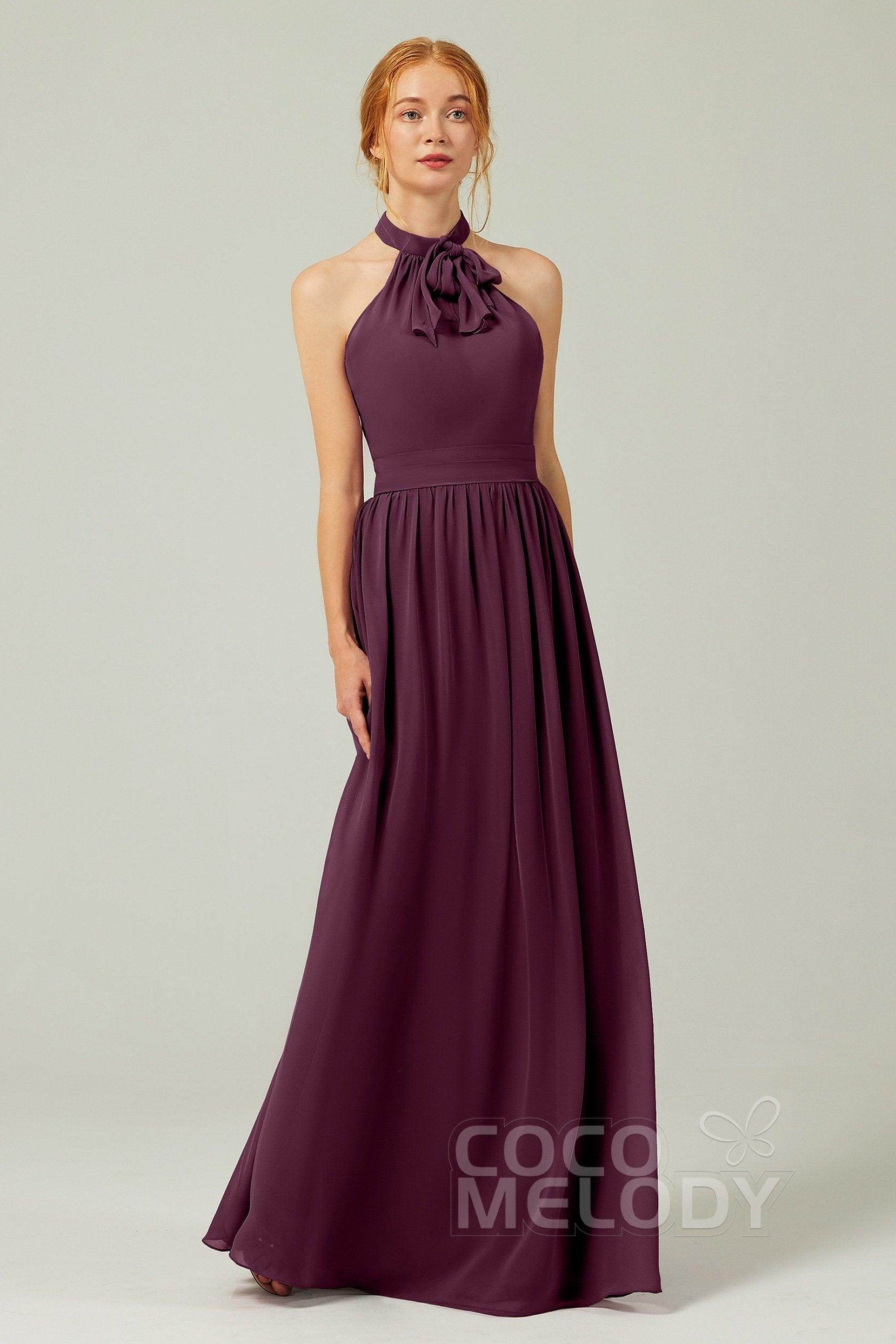 A-Line Floor Length Chiffon Bridesmaid Dress CB0295