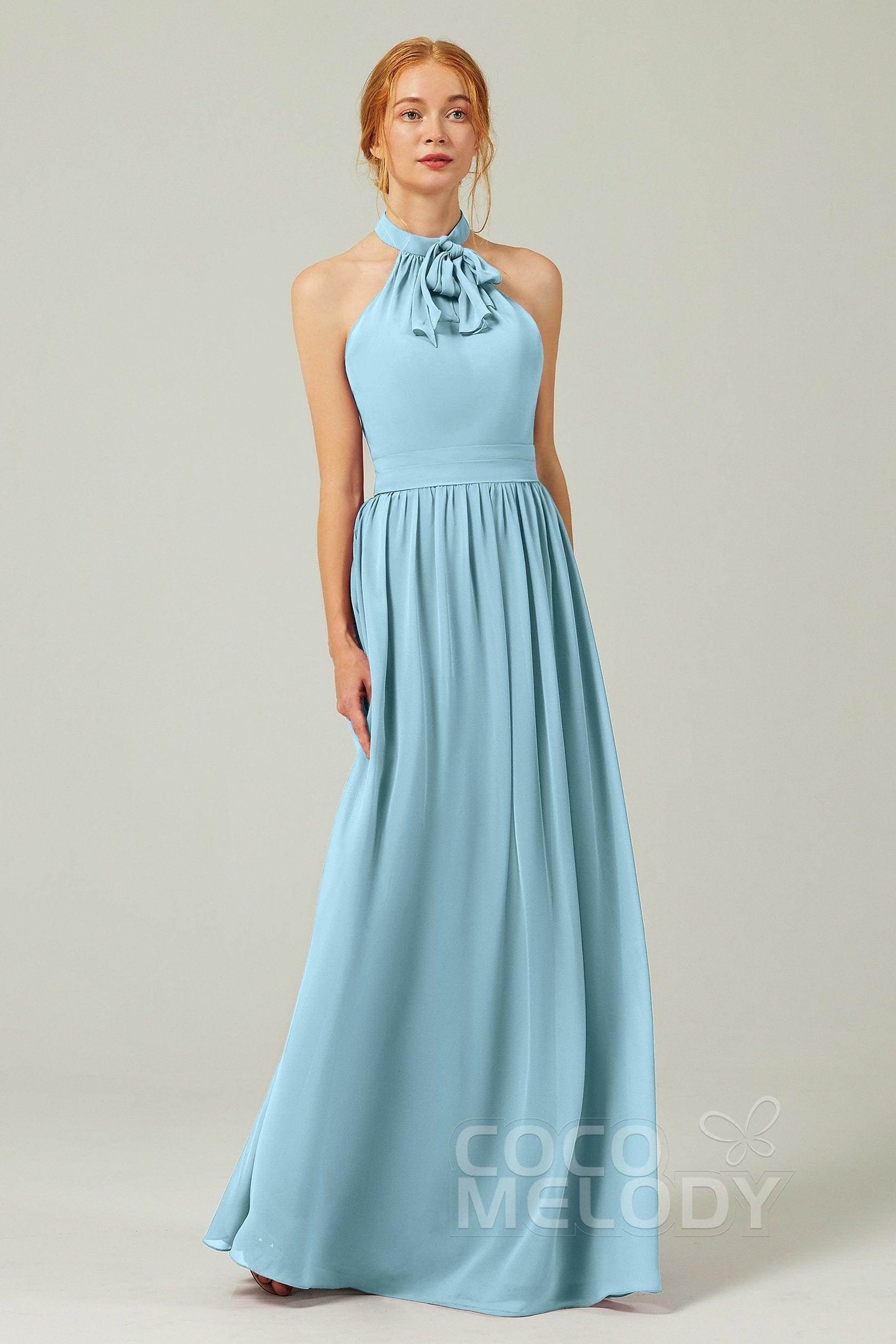 A-Line Floor Length Chiffon Bridesmaid Dress CB0295