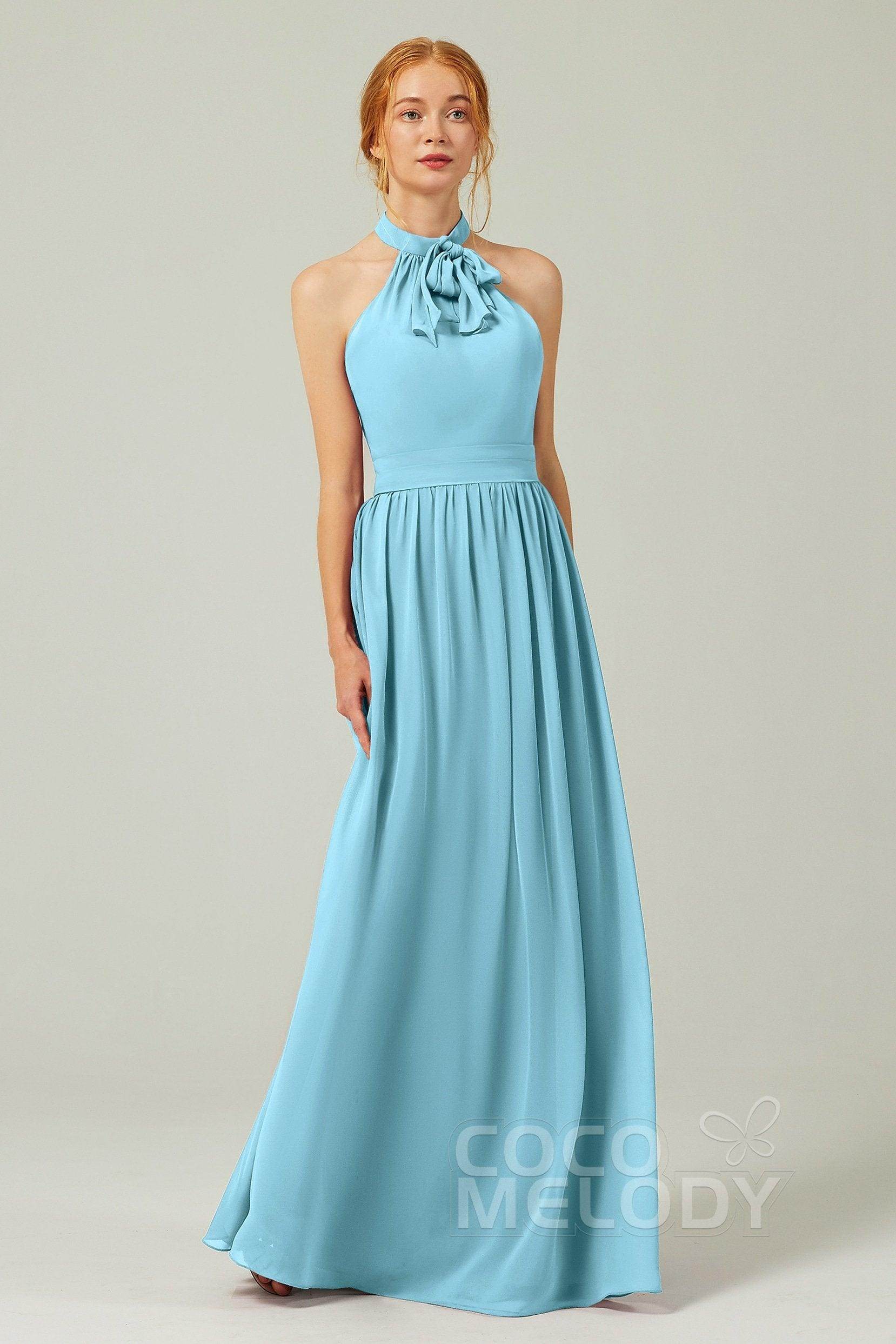 A-Line Floor Length Chiffon Bridesmaid Dress CB0295