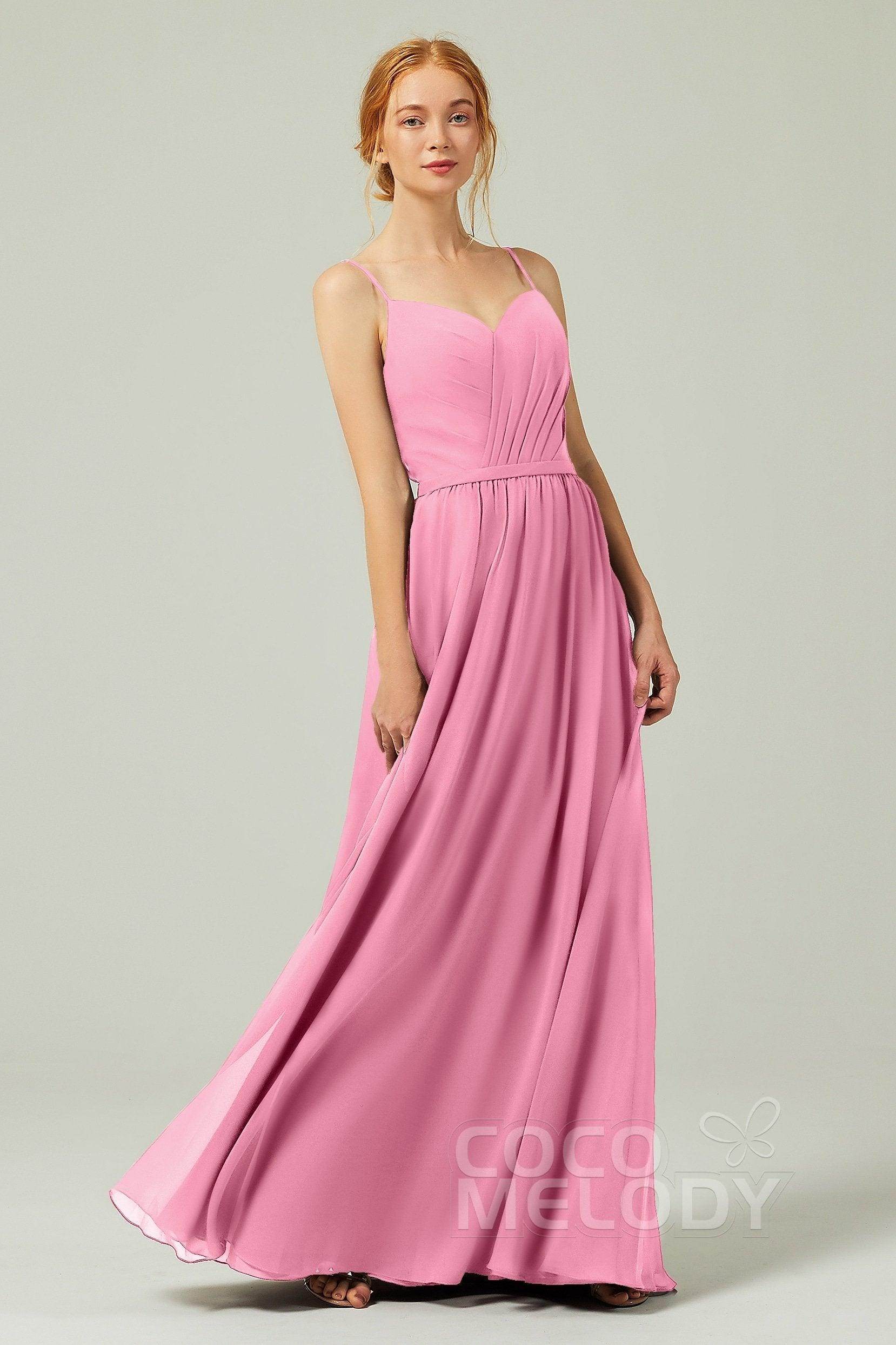 A-Line Floor Length Chiffon Bridesmaid Dress CB0296