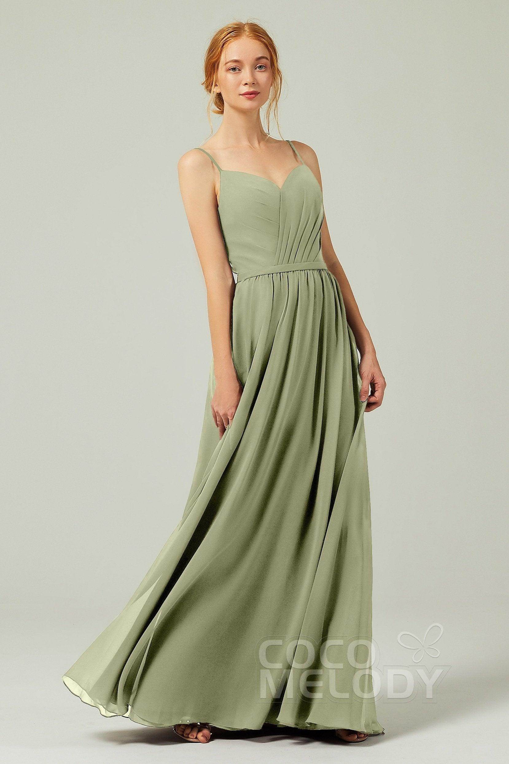 A-Line Floor Length Chiffon Bridesmaid Dress CB0296