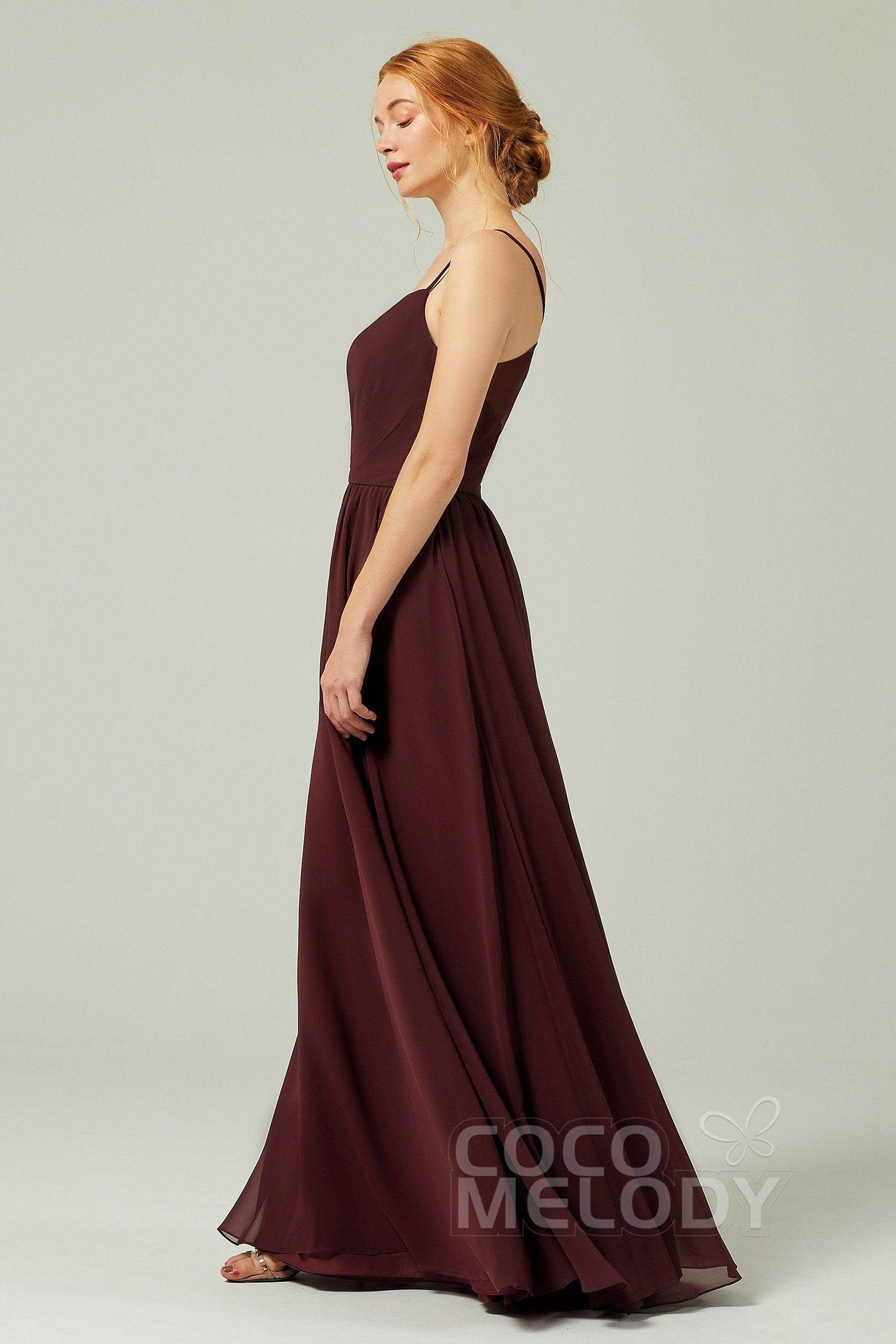 A-Line Floor Length Chiffon Bridesmaid Dress CB0296