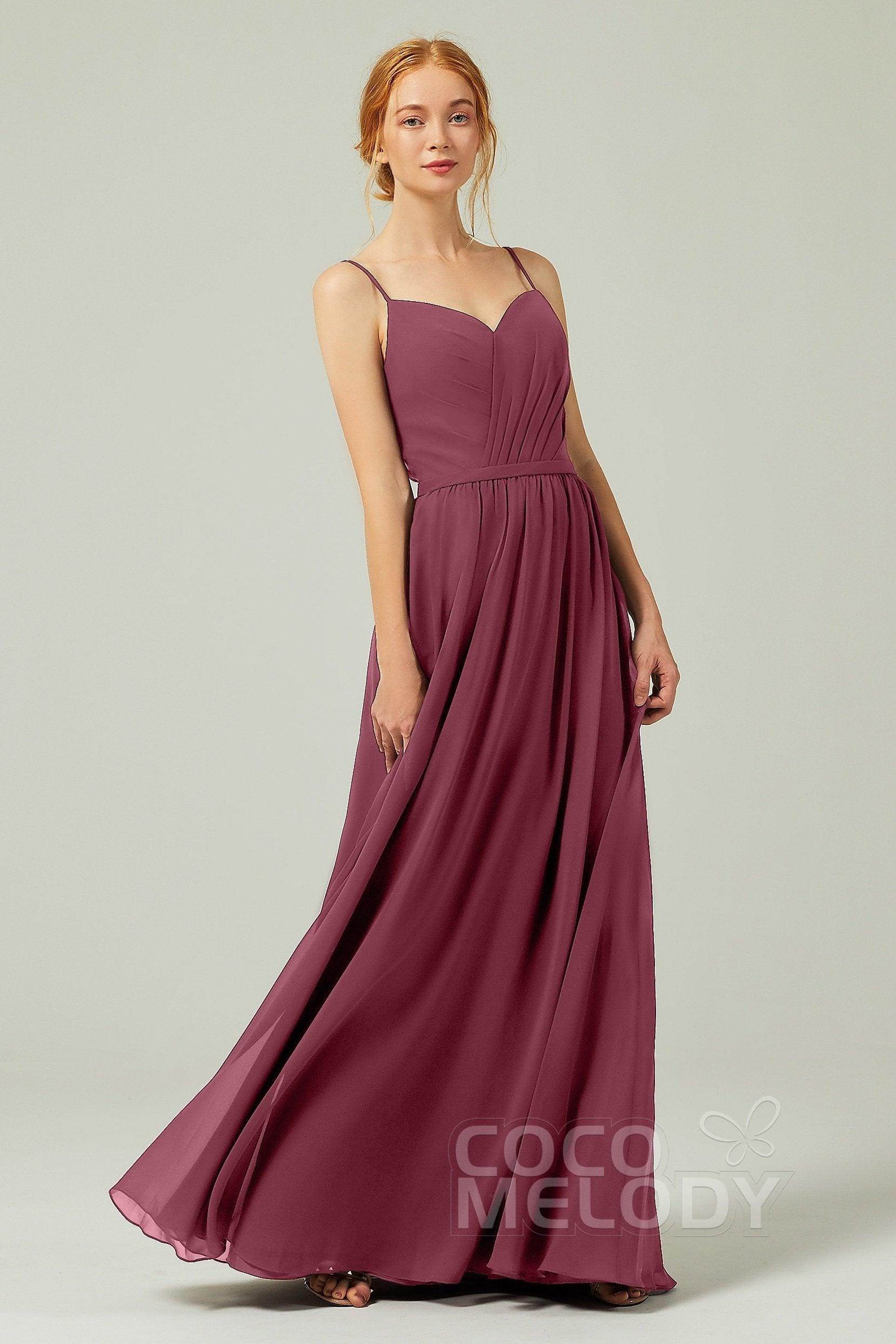 A-Line Floor Length Chiffon Bridesmaid Dress CB0296