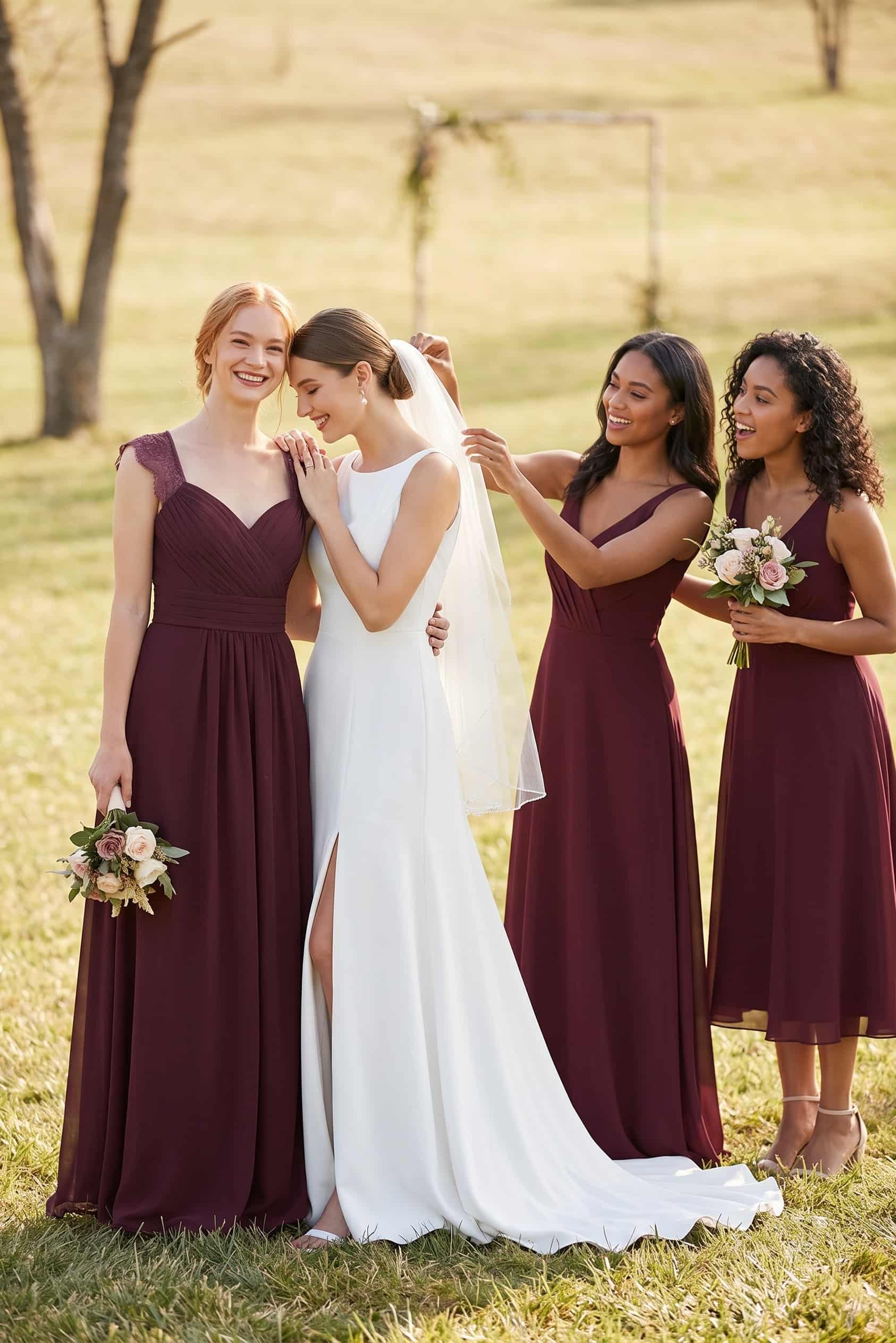 A-Line Floor Length Chiffon Bridesmaid Dress Formal Dresses CB0298