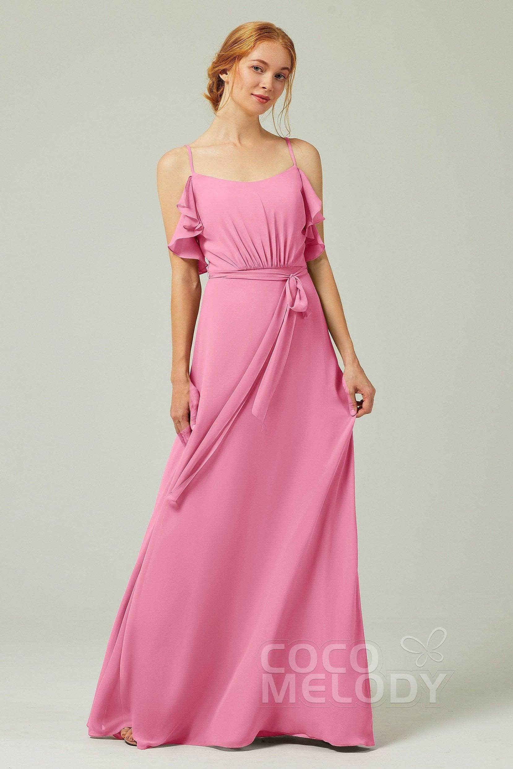 A-Line Floor Length Chiffon Bridesmaid Dress CB0299