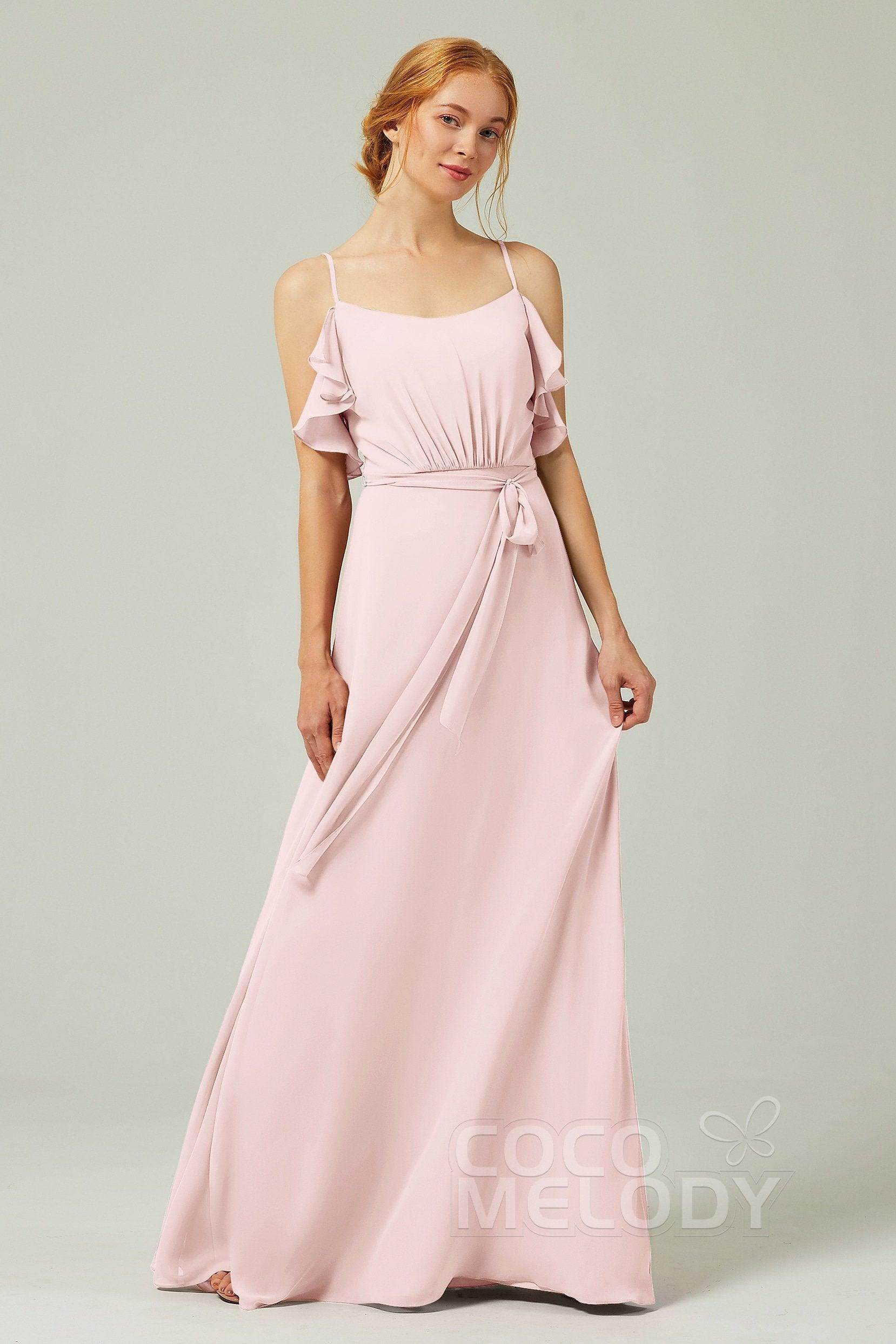 A-Line Floor Length Chiffon Bridesmaid Dress CB0299