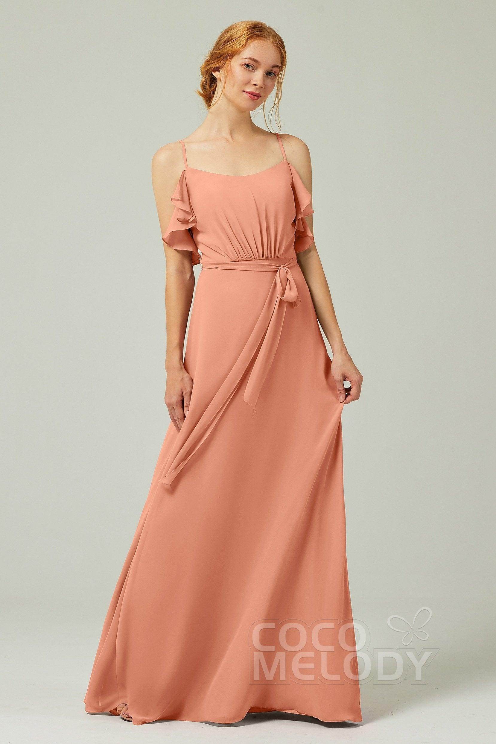 A-Line Floor Length Chiffon Bridesmaid Dress CB0299