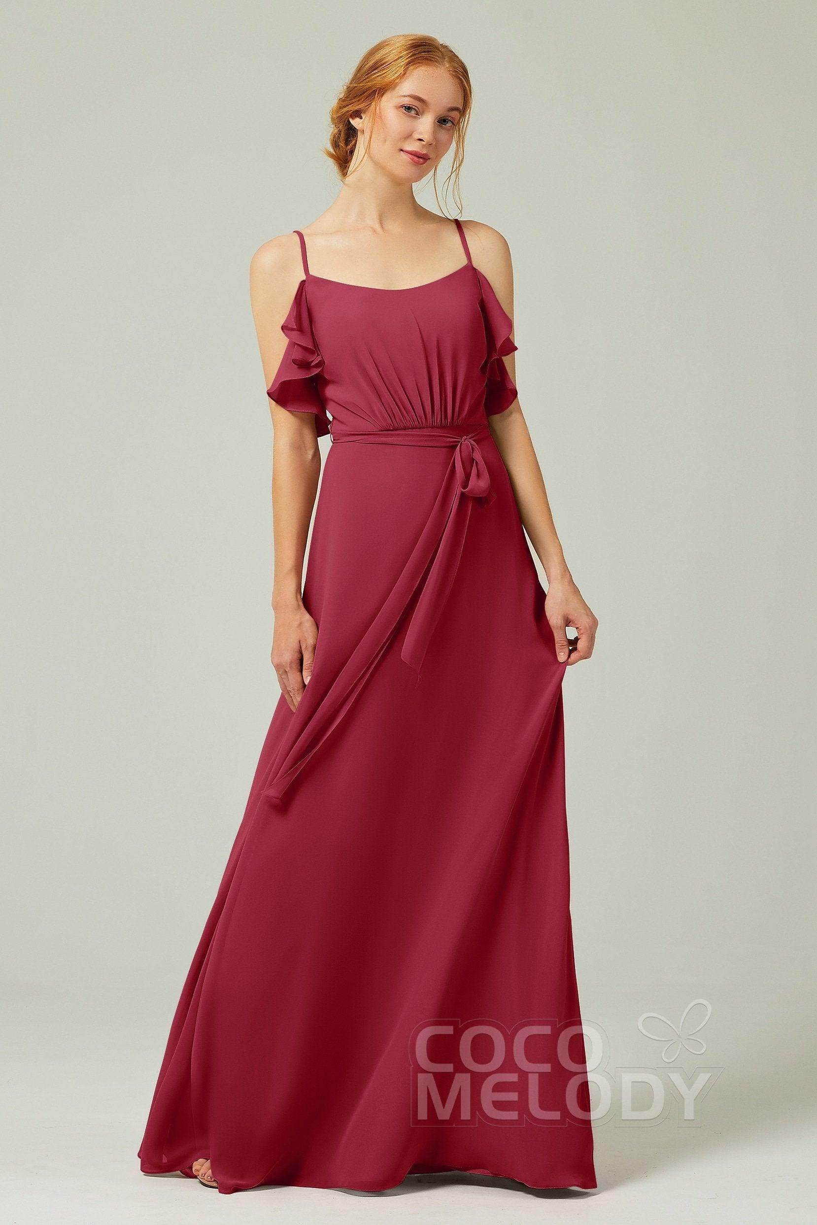 A-Line Floor Length Chiffon Bridesmaid Dress CB0299