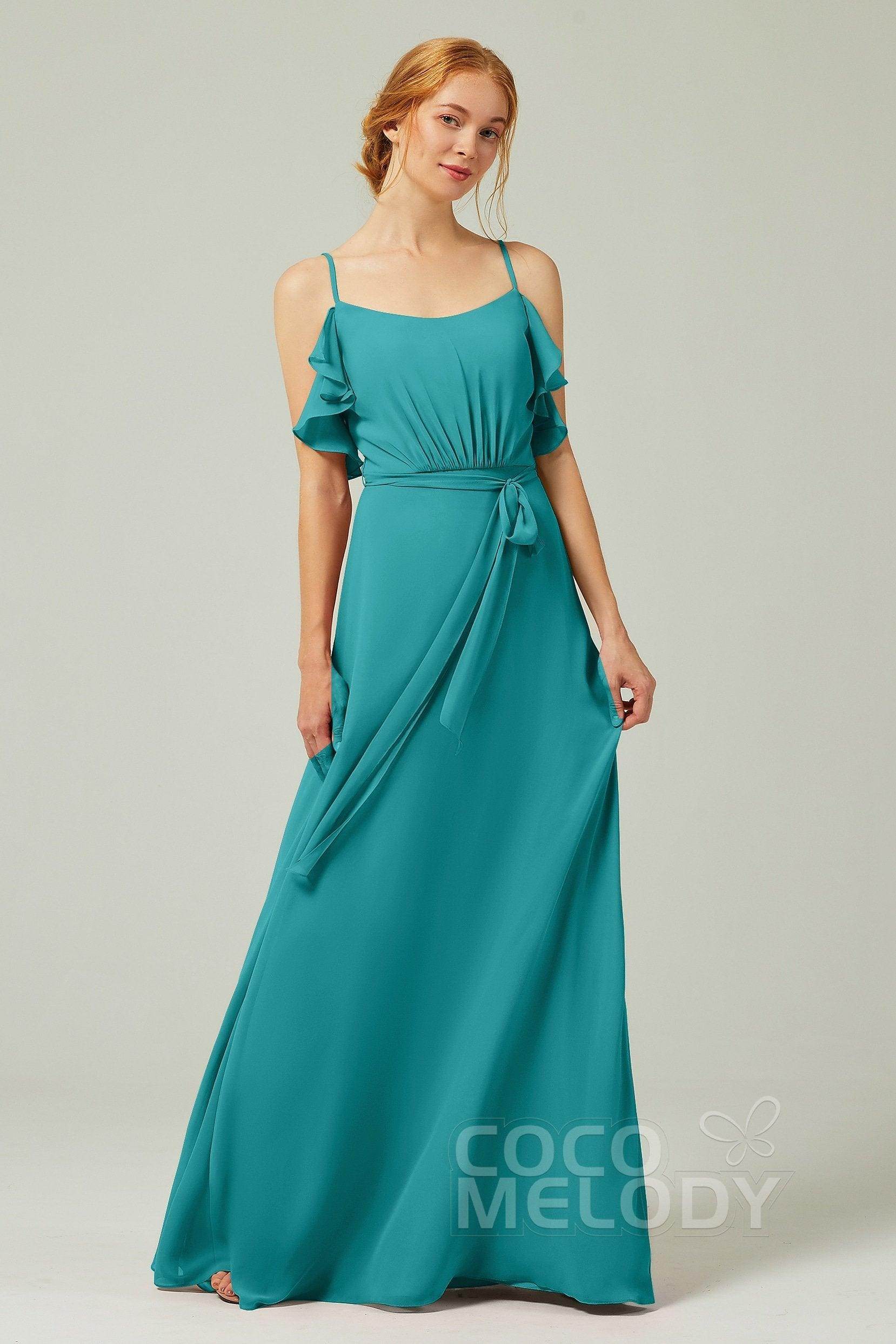 A-Line Floor Length Chiffon Bridesmaid Dress CB0299