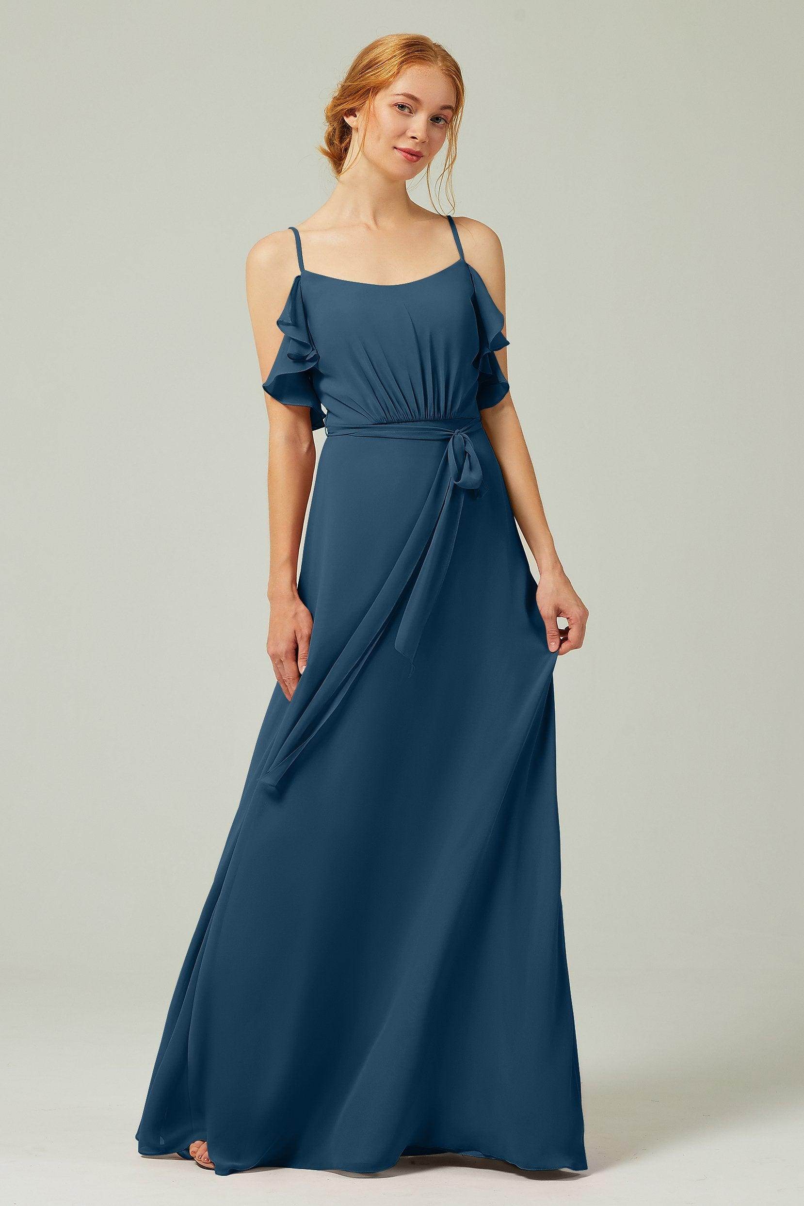 A-Line Floor Length Chiffon Bridesmaid Dress CB0299