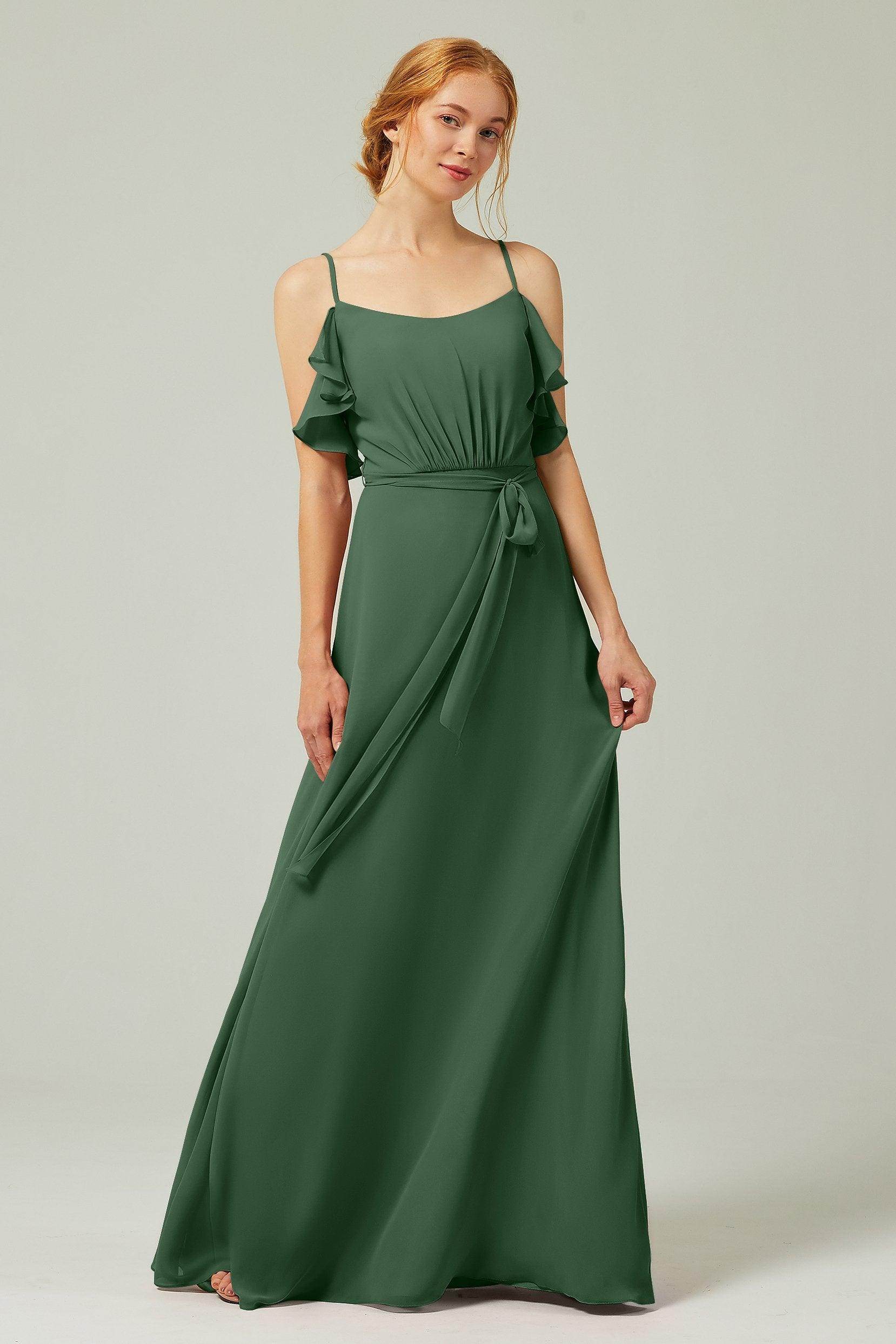A-Line Floor Length Chiffon Bridesmaid Dress CB0299