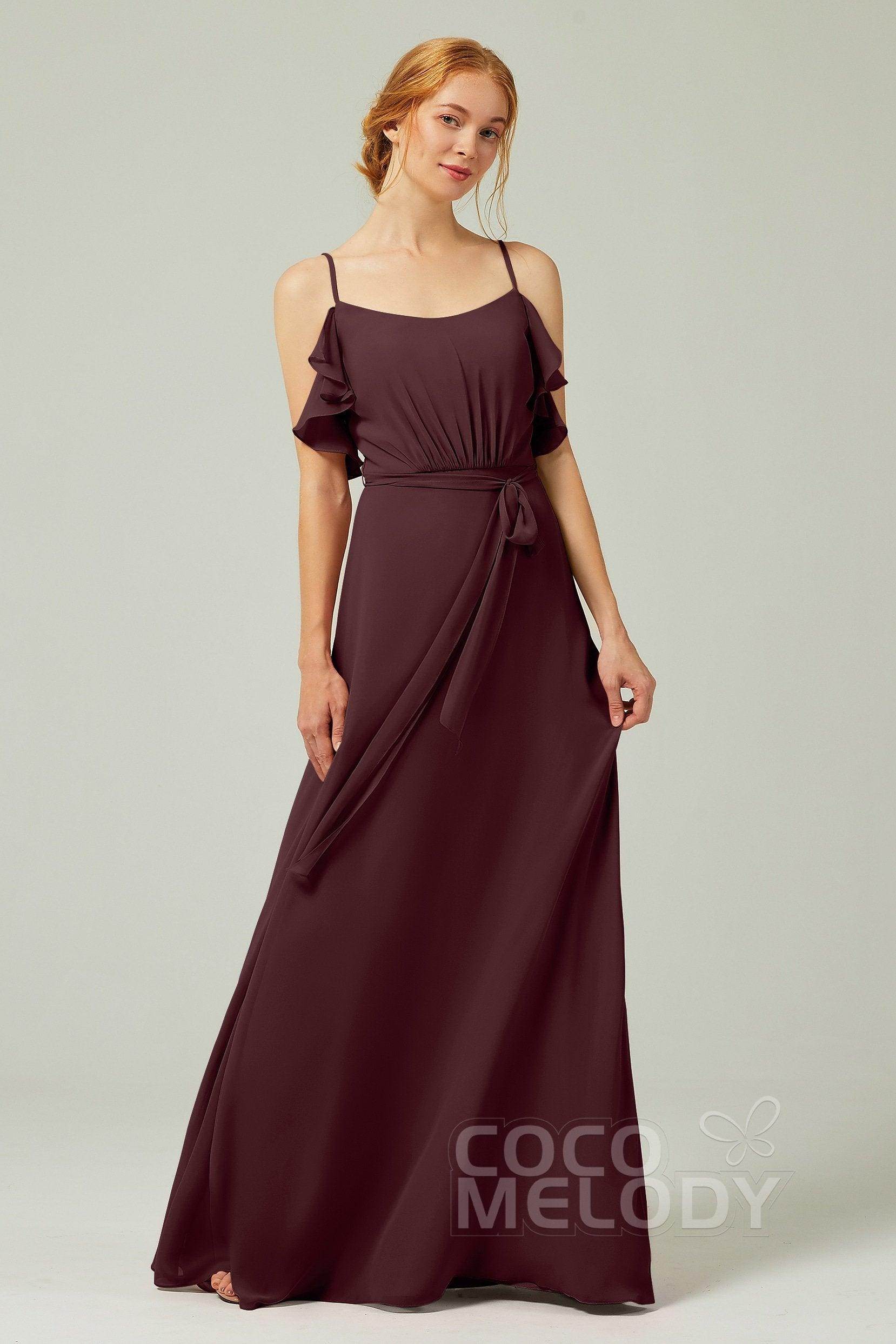 A-Line Floor Length Chiffon Bridesmaid Dress CB0299