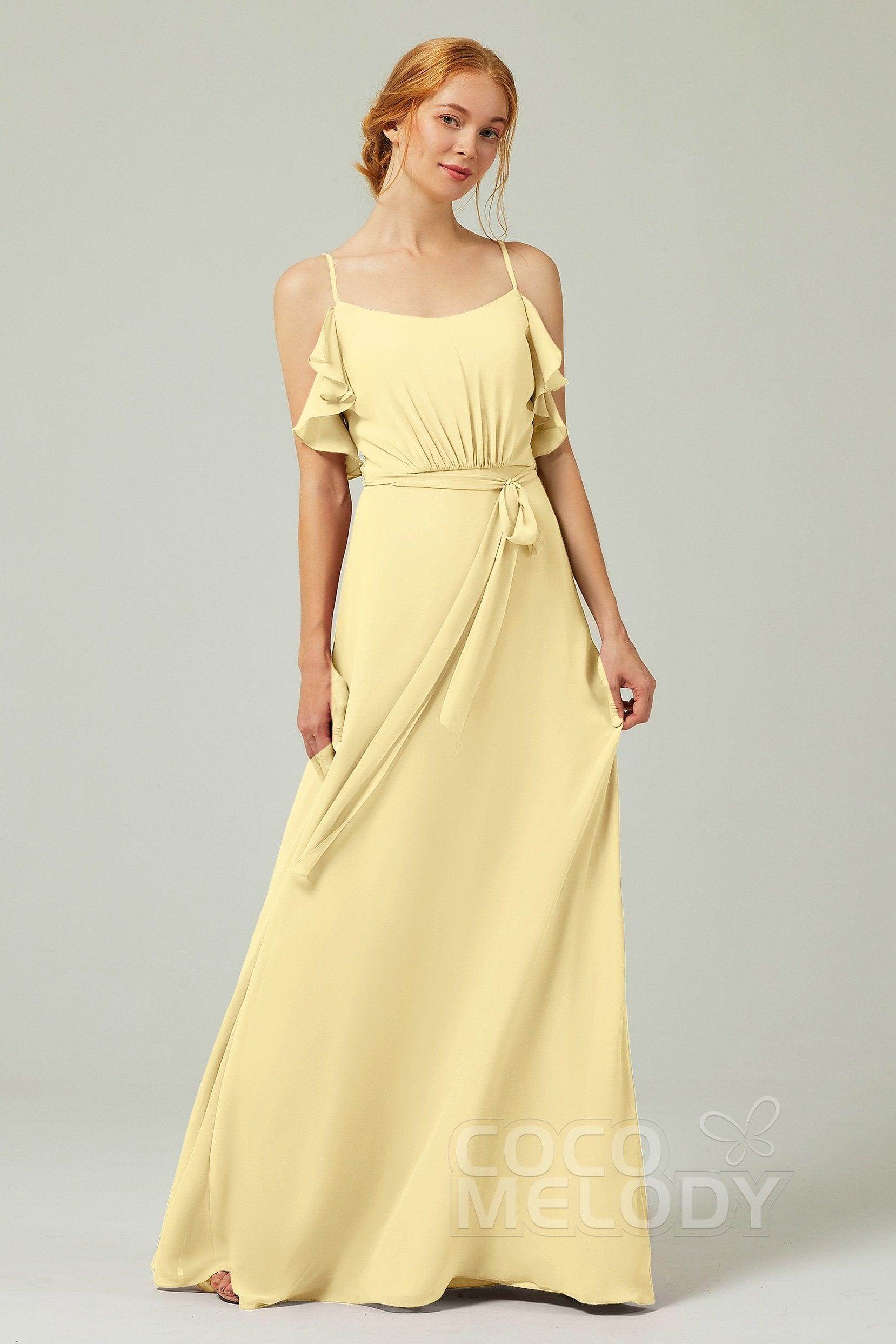 A-Line Floor Length Chiffon Bridesmaid Dress CB0299