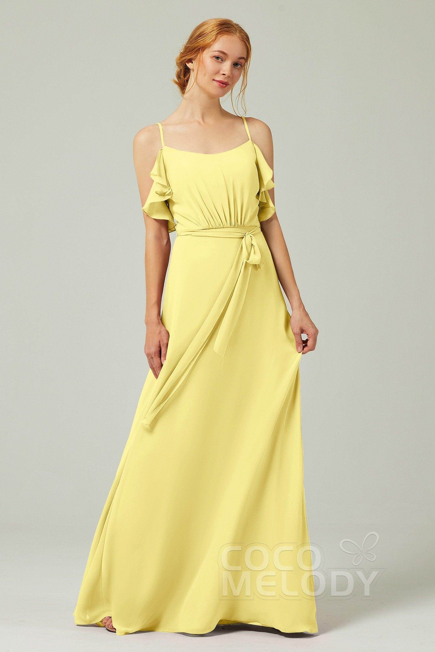 A-Line Floor Length Chiffon Bridesmaid Dress CB0299