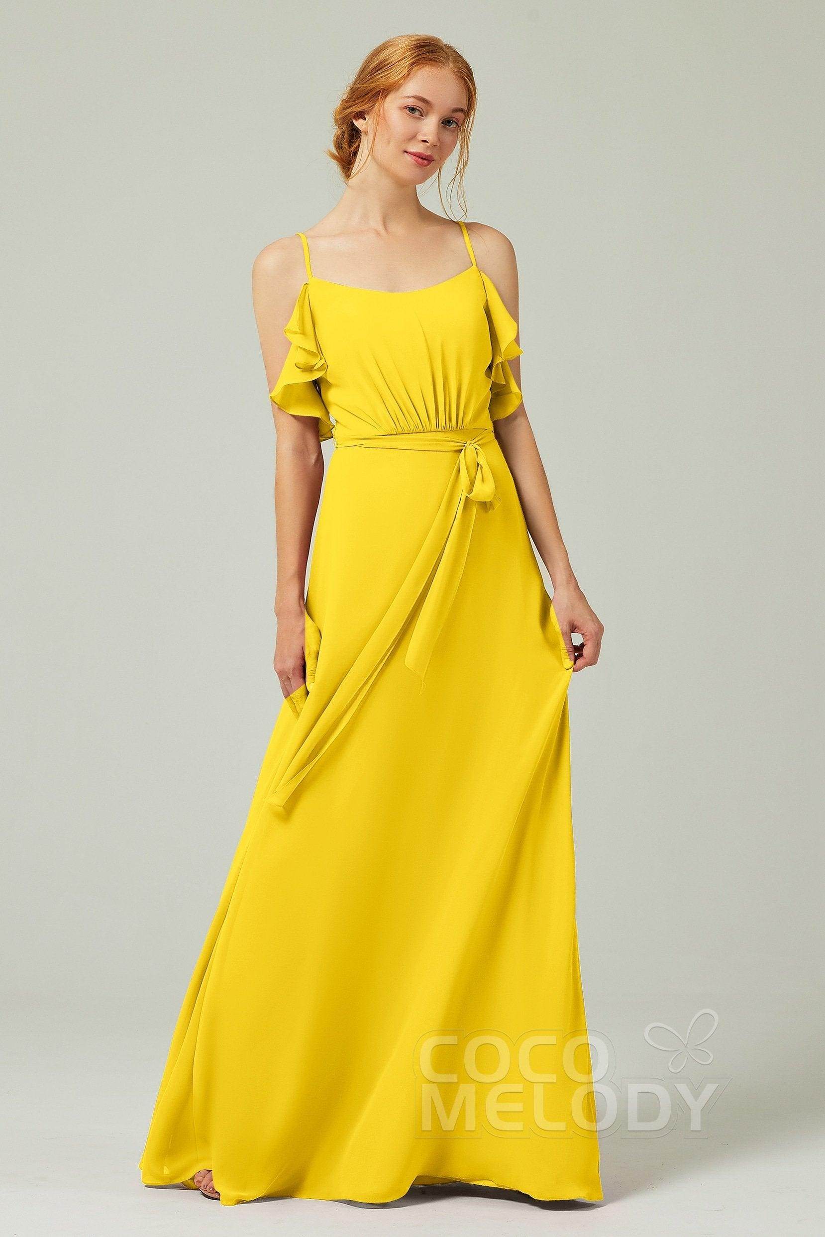 A-Line Floor Length Chiffon Bridesmaid Dress CB0299