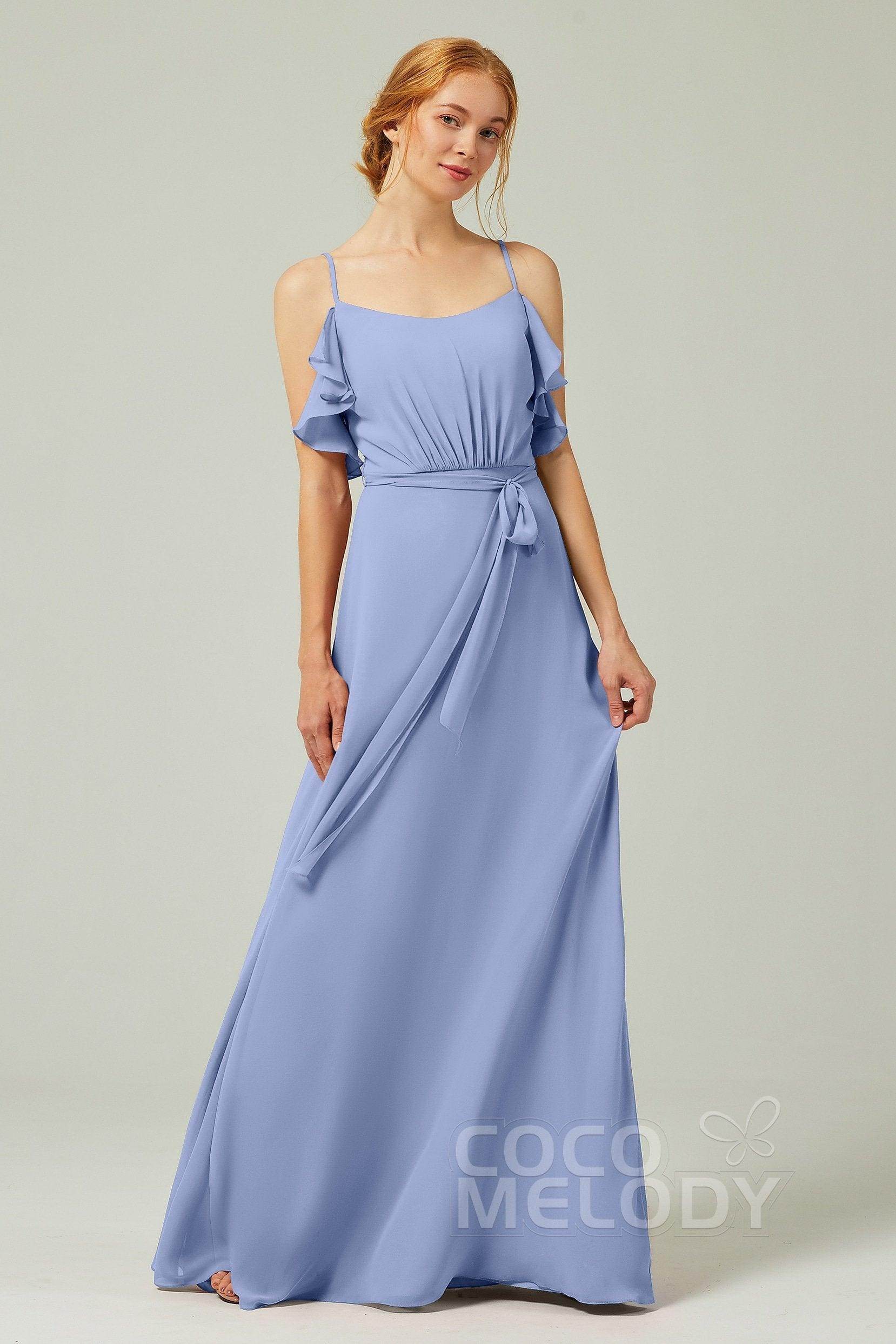 A-Line Floor Length Chiffon Bridesmaid Dress CB0299