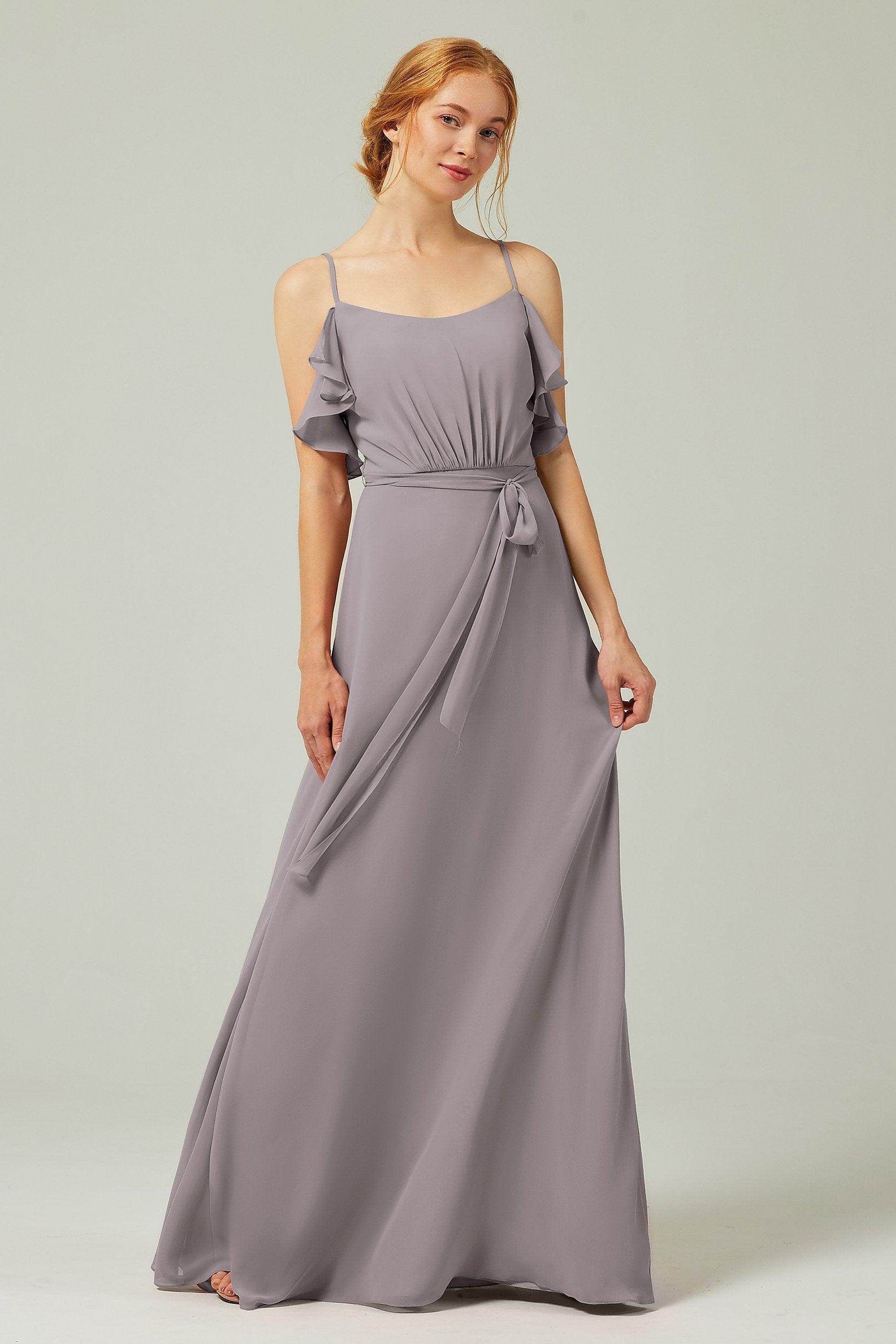 A-Line Floor Length Chiffon Bridesmaid Dress CB0299