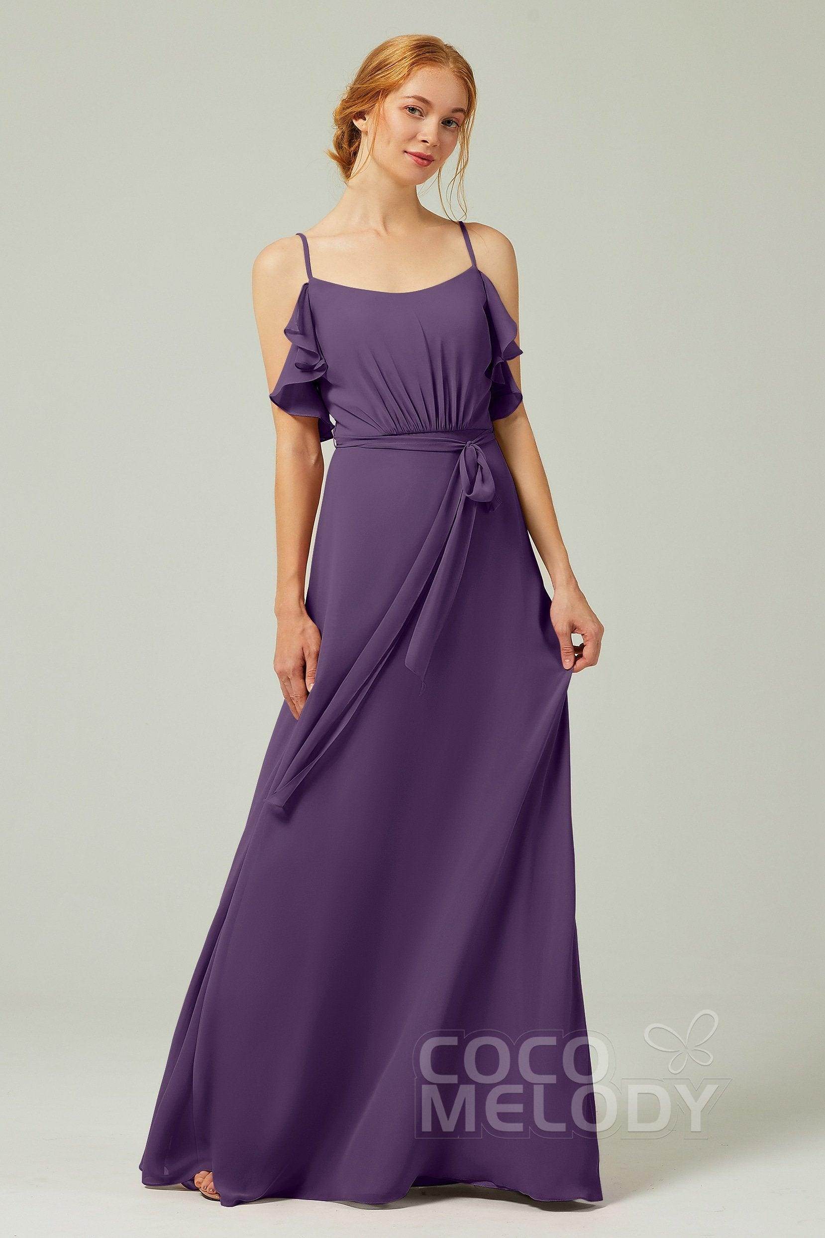A-Line Floor Length Chiffon Bridesmaid Dress CB0299
