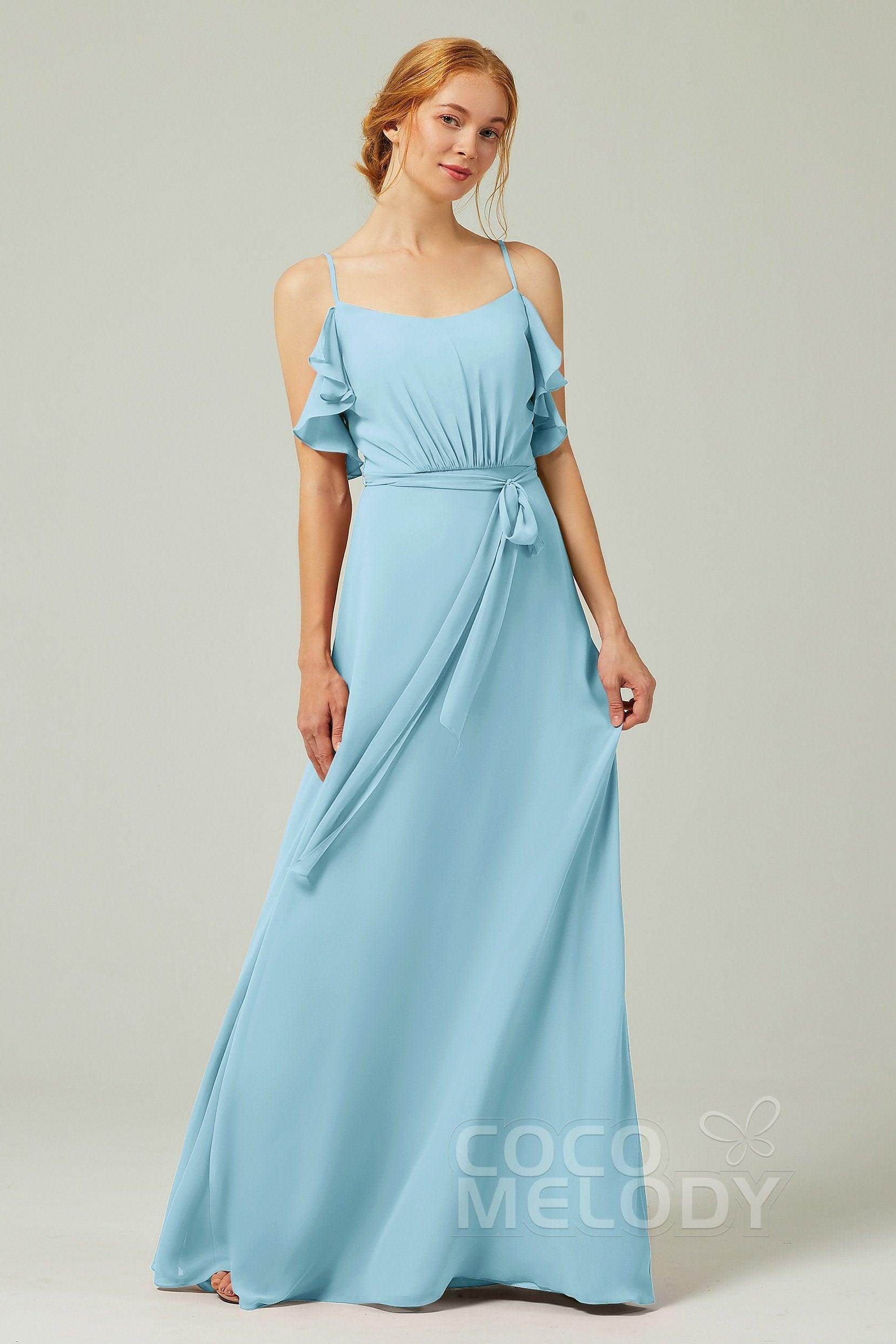 A-Line Floor Length Chiffon Bridesmaid Dress CB0299
