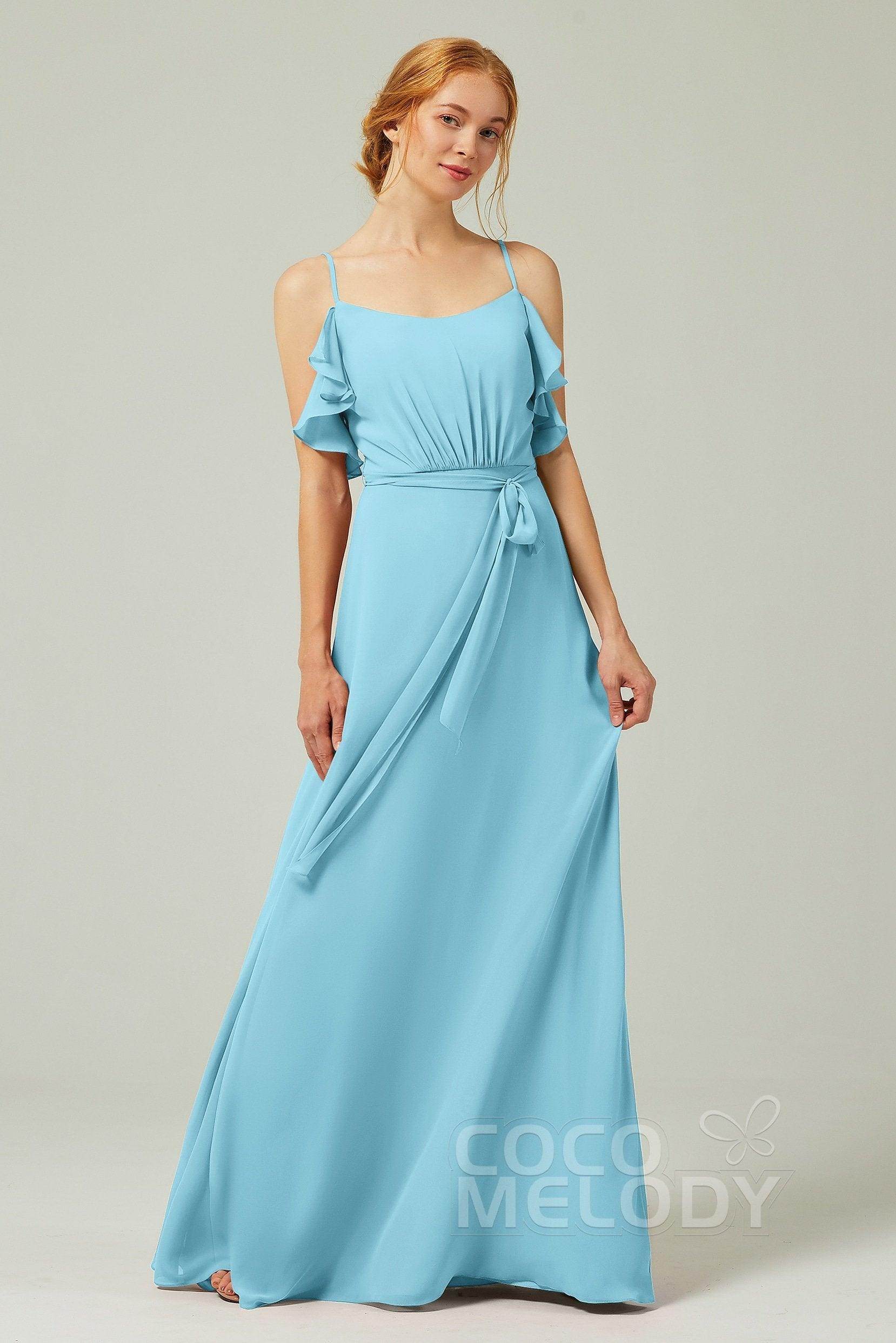 A-Line Floor Length Chiffon Bridesmaid Dress CB0299