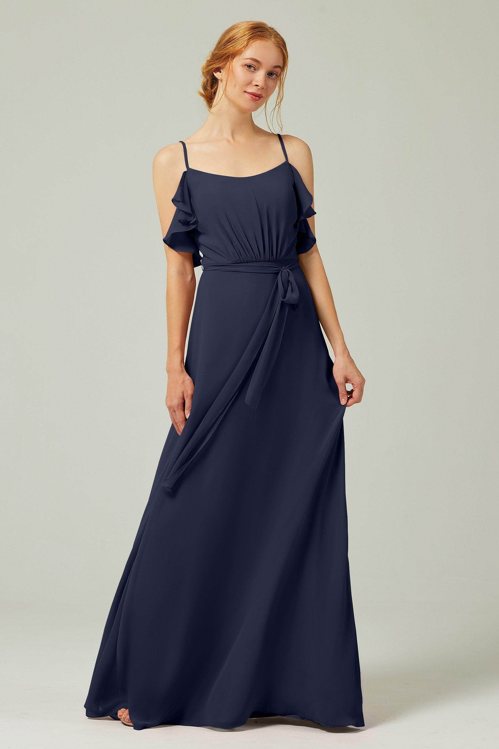 A-Line Floor Length Chiffon Bridesmaid Dress CB0299