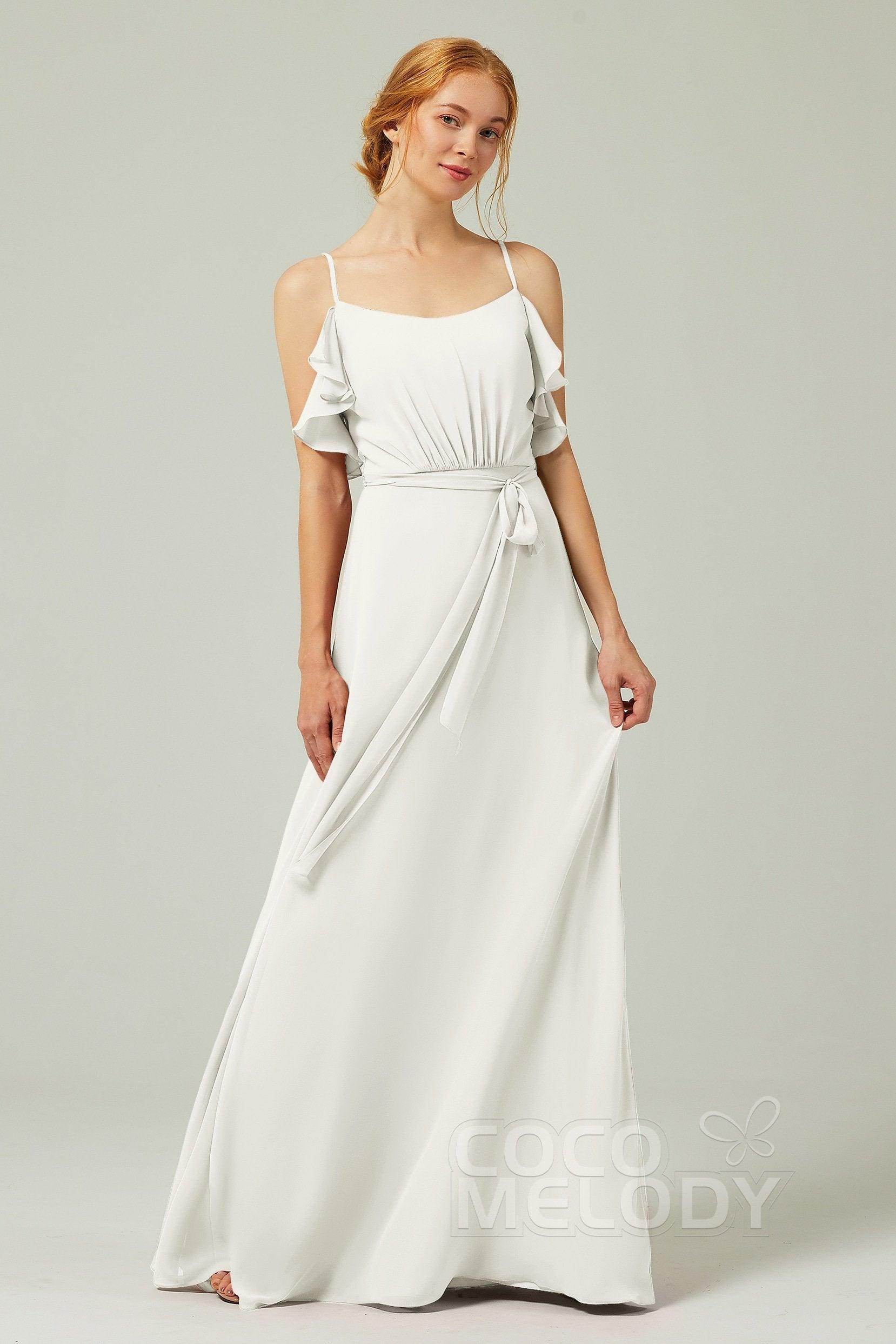 A-Line Floor Length Chiffon Bridesmaid Dress CB0299