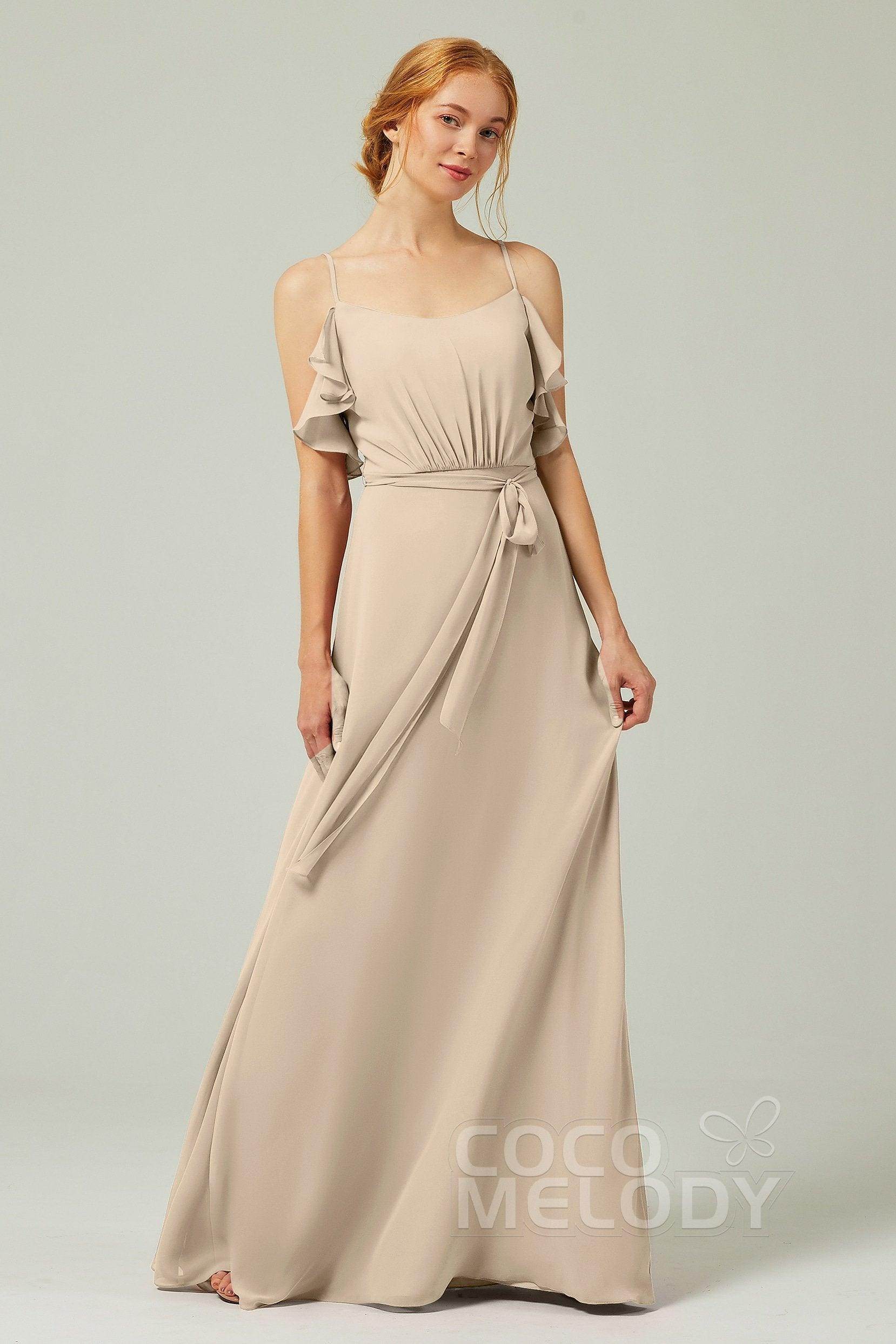 A-Line Floor Length Chiffon Bridesmaid Dress CB0299