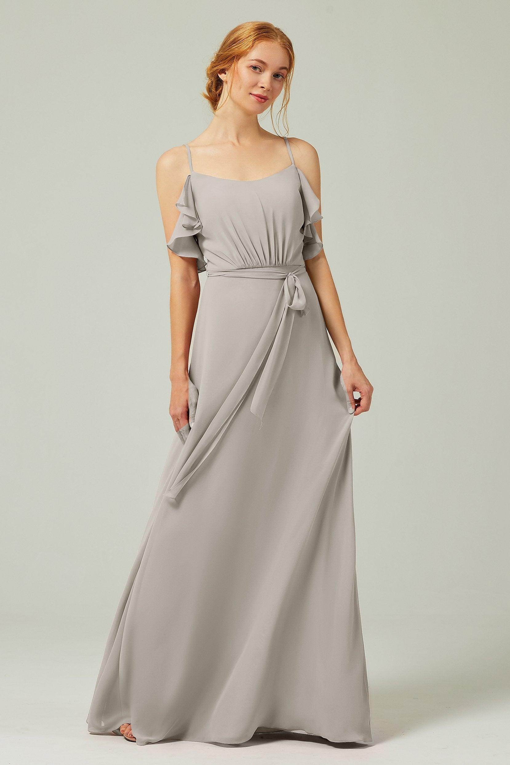 A-Line Floor Length Chiffon Bridesmaid Dress CB0299