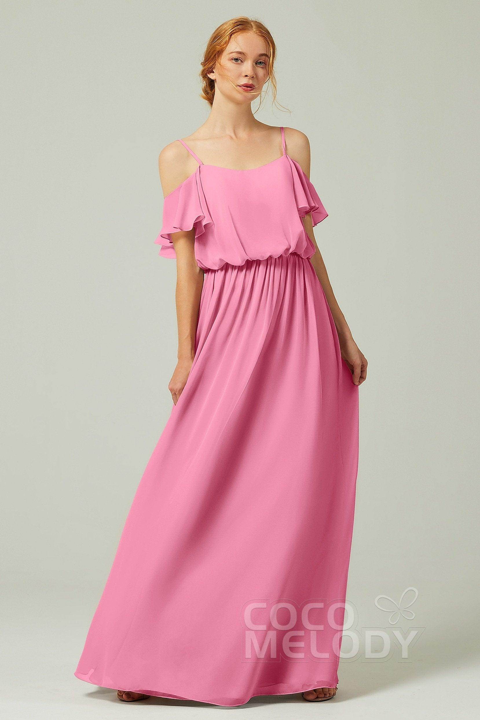 A-Line Floor Length Chiffon Bridesmaid Dress CB0300