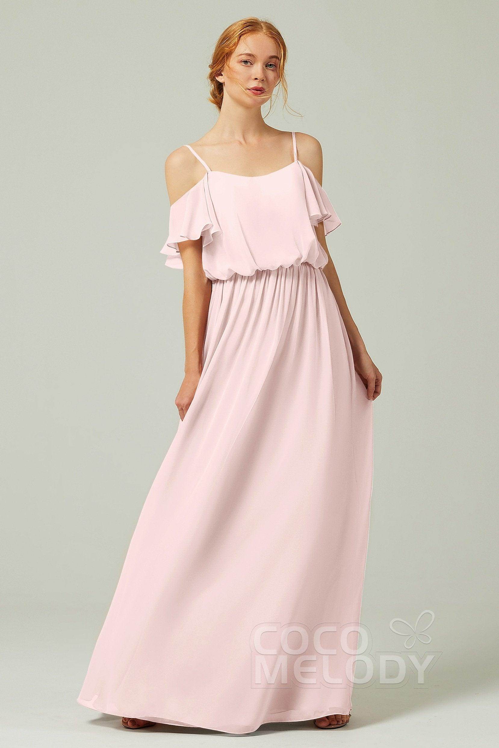 A-Line Floor Length Chiffon Bridesmaid Dress CB0300