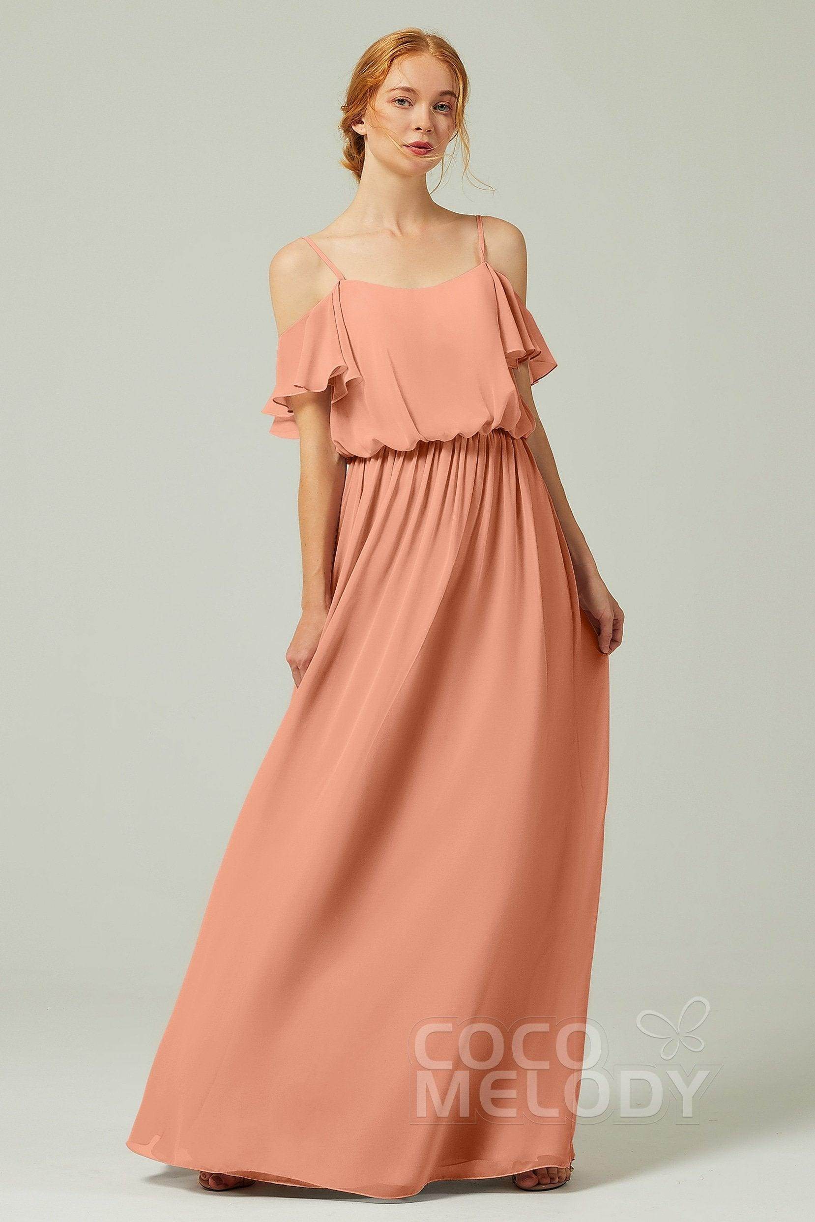 A-Line Floor Length Chiffon Bridesmaid Dress CB0300