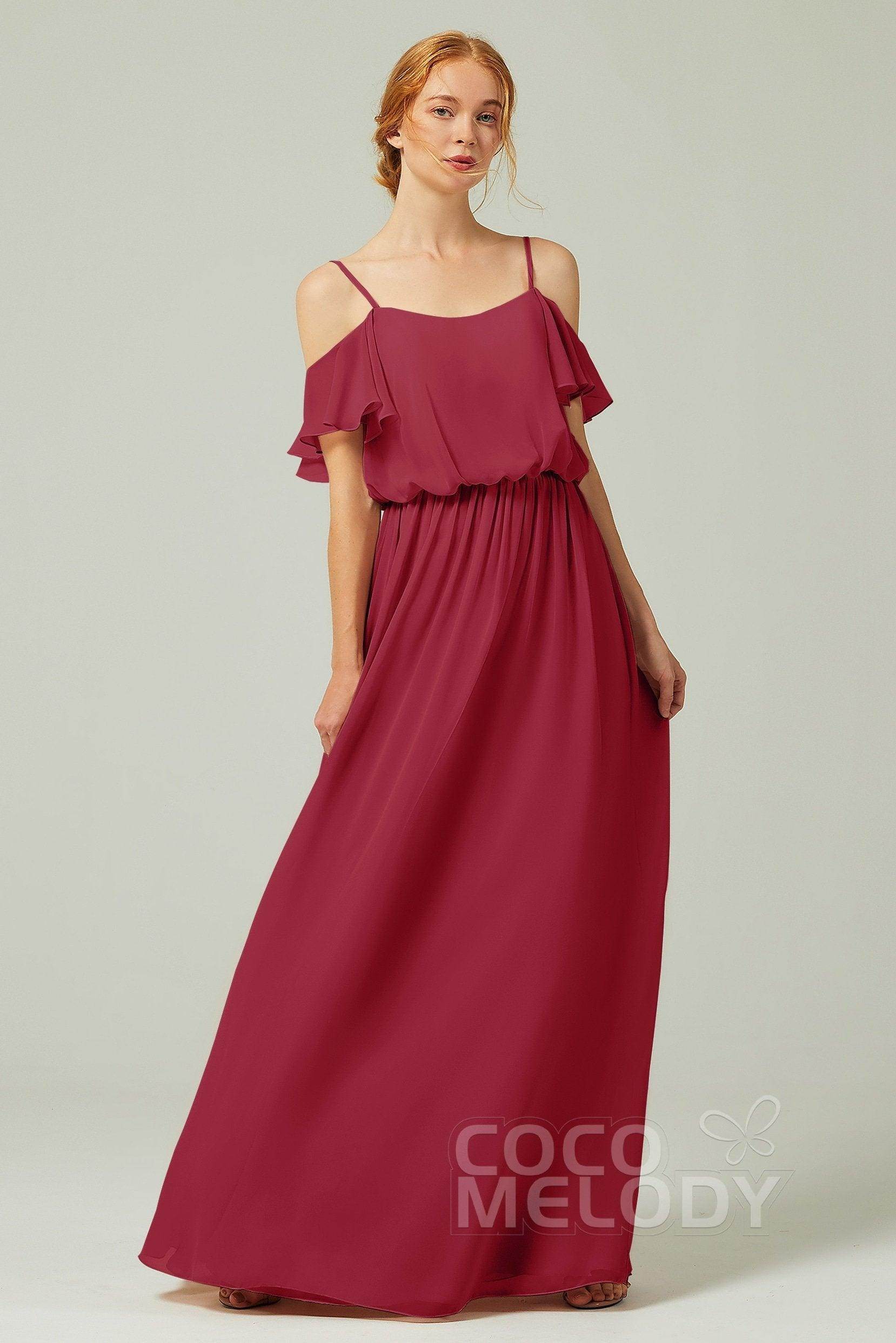 A-Line Floor Length Chiffon Bridesmaid Dress CB0300
