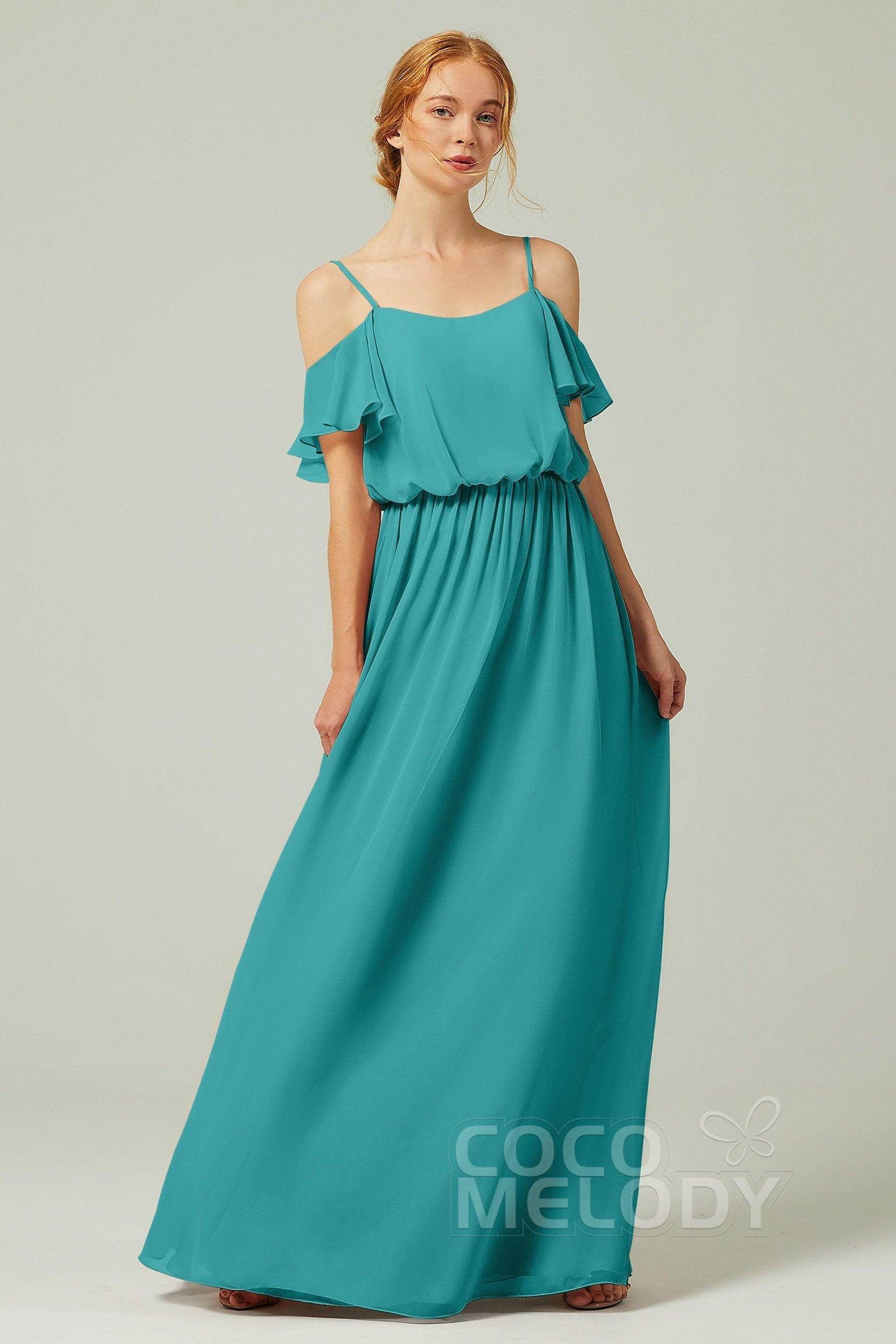 A-Line Floor Length Chiffon Bridesmaid Dress CB0300