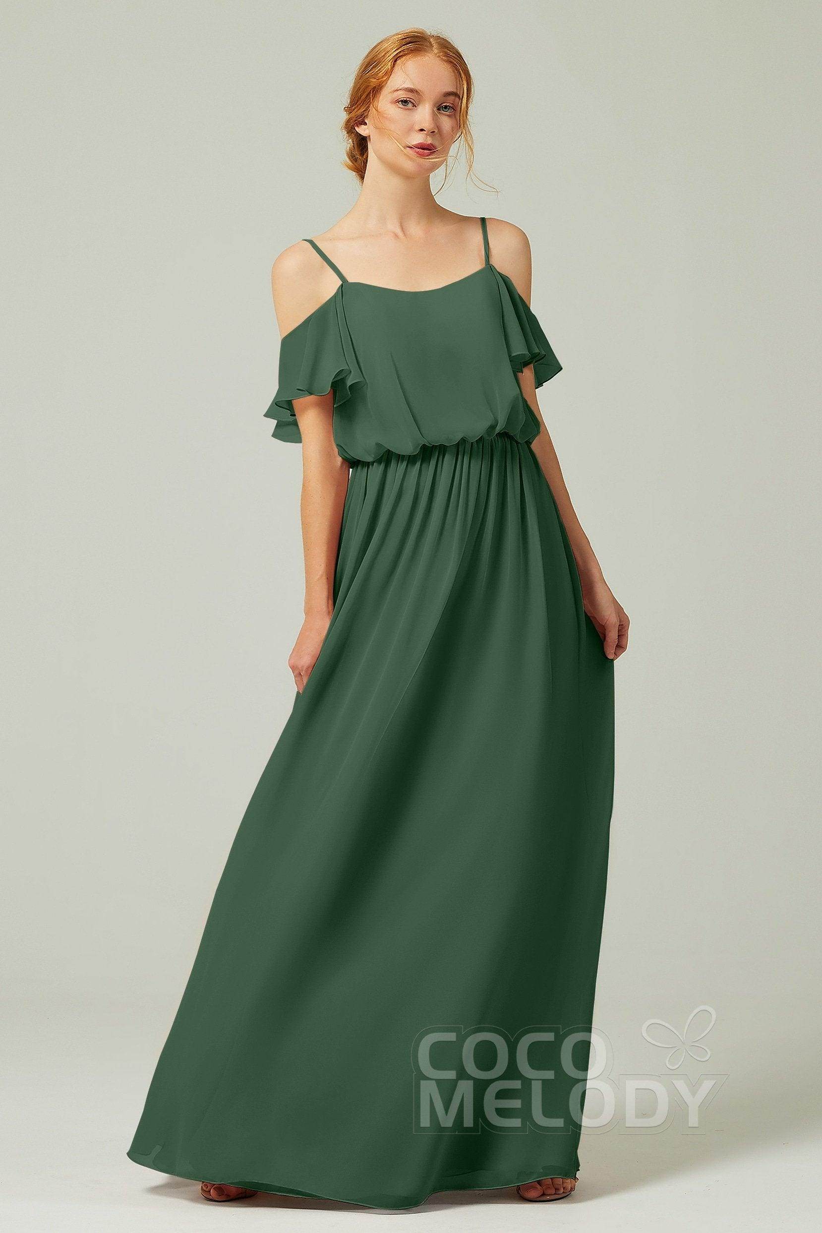 A-Line Floor Length Chiffon Bridesmaid Dress CB0300