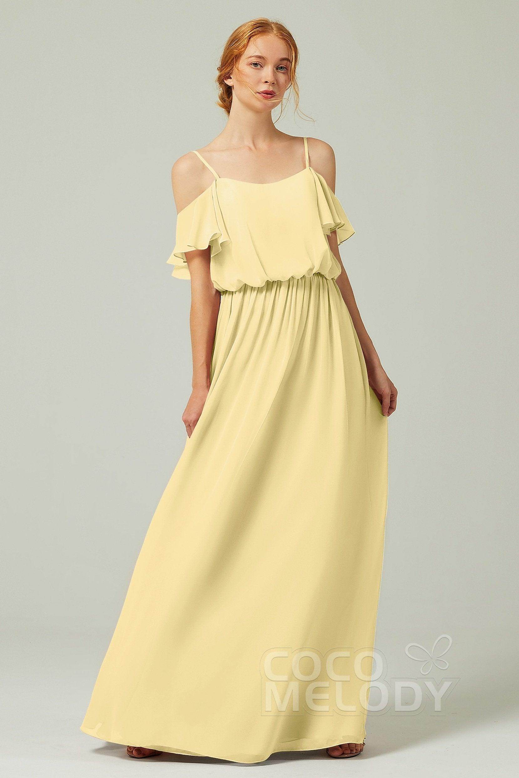 A-Line Floor Length Chiffon Bridesmaid Dress CB0300