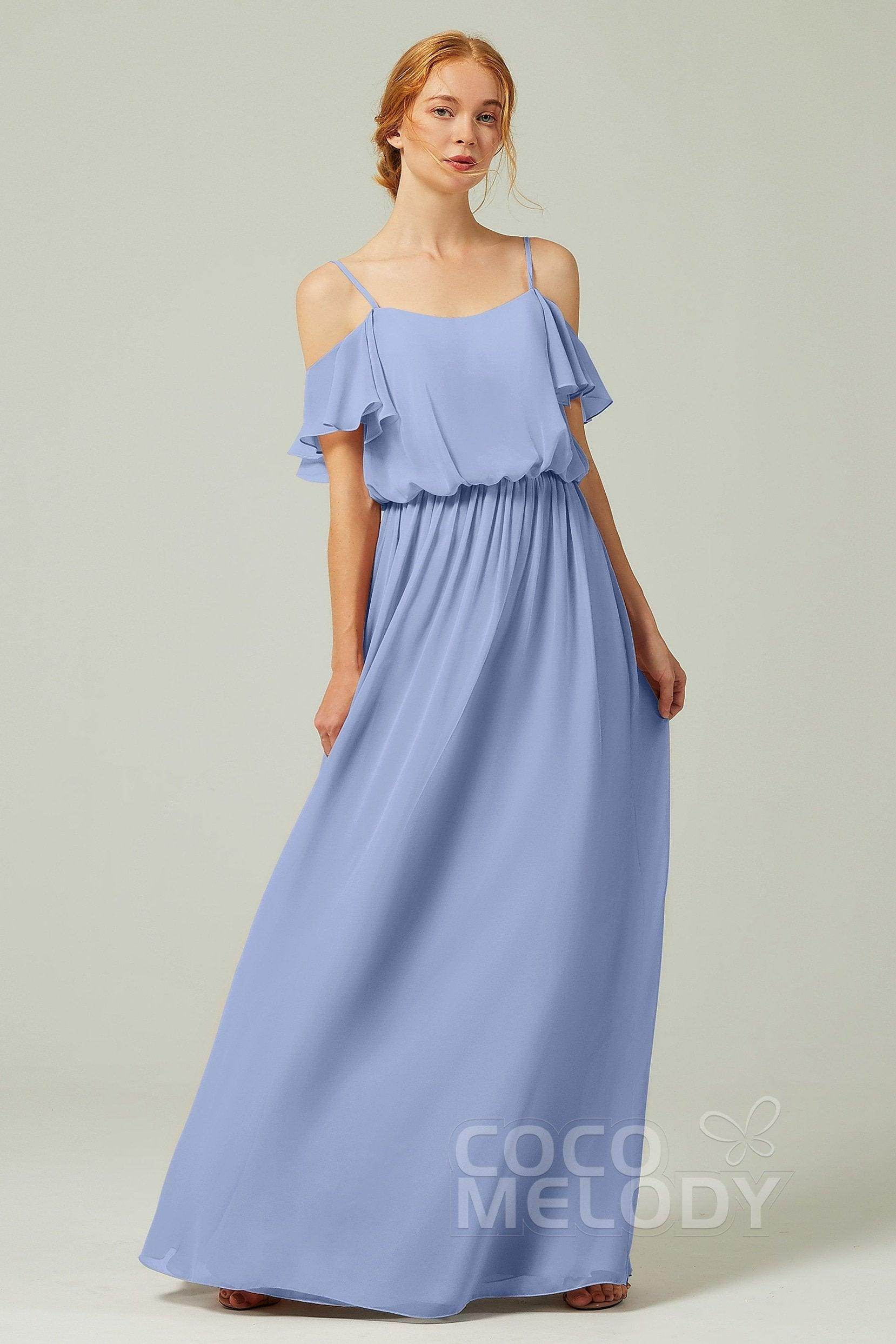 A-Line Floor Length Chiffon Bridesmaid Dress CB0300