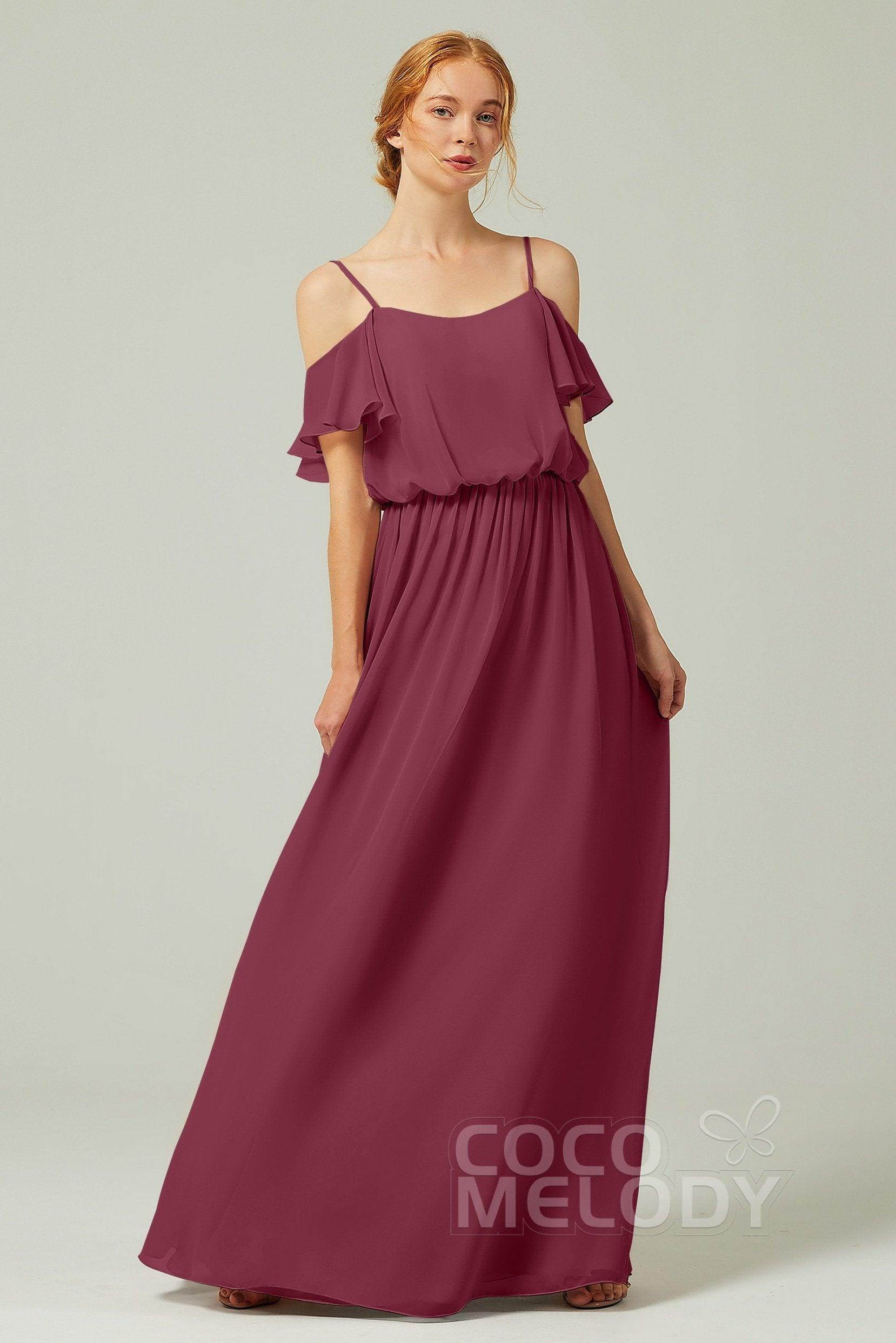 A-Line Floor Length Chiffon Bridesmaid Dress CB0300