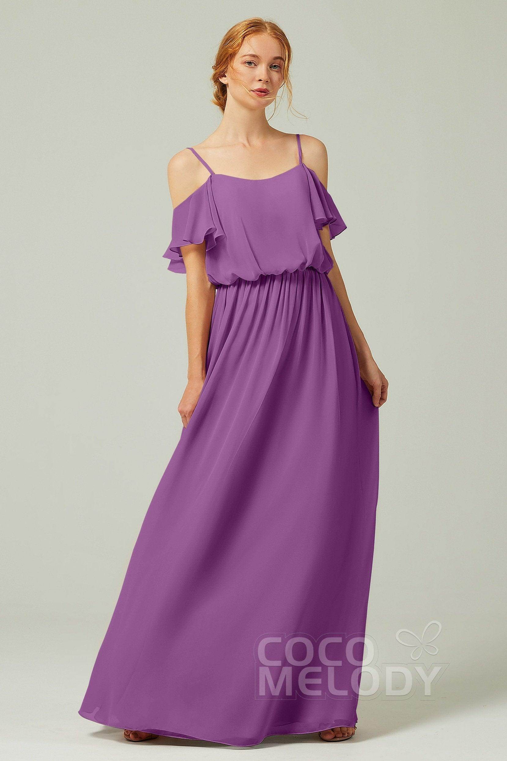 A-Line Floor Length Chiffon Bridesmaid Dress CB0300