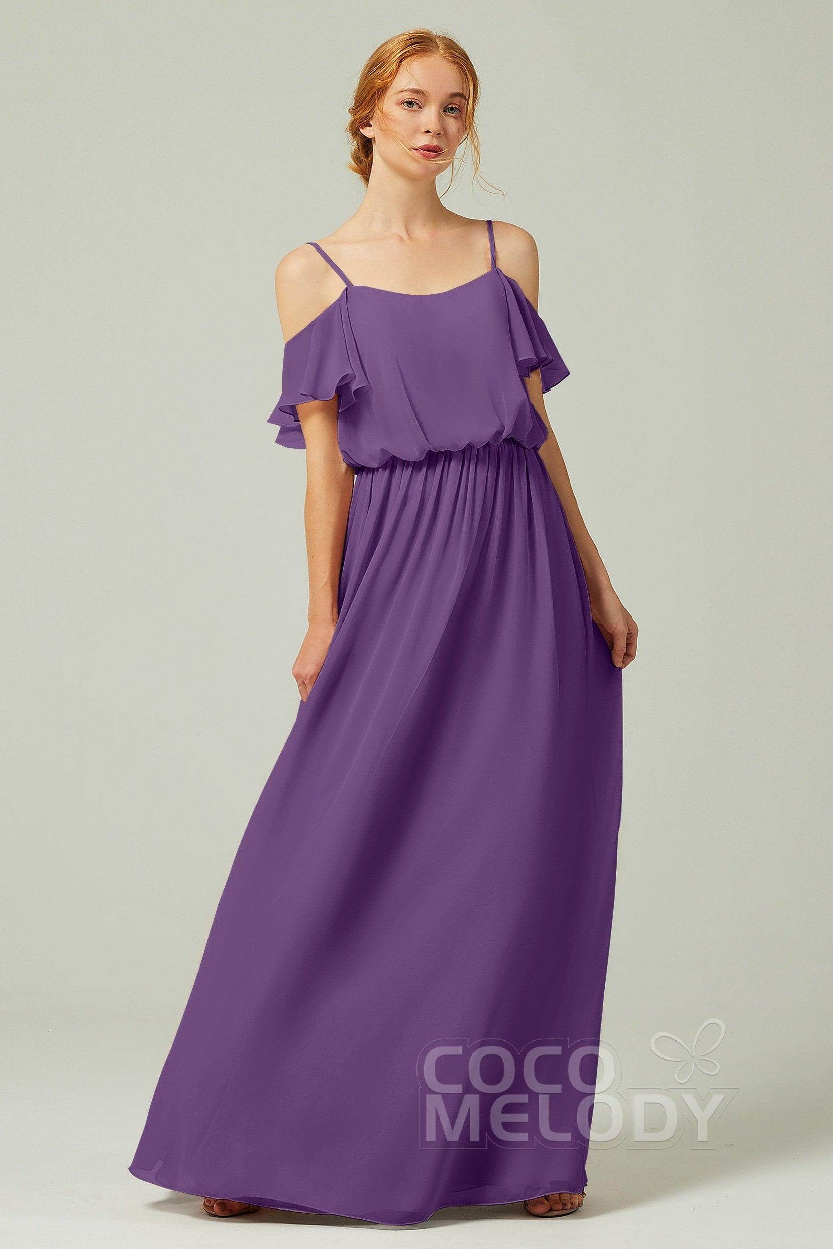 A-Line Floor Length Chiffon Bridesmaid Dress CB0300