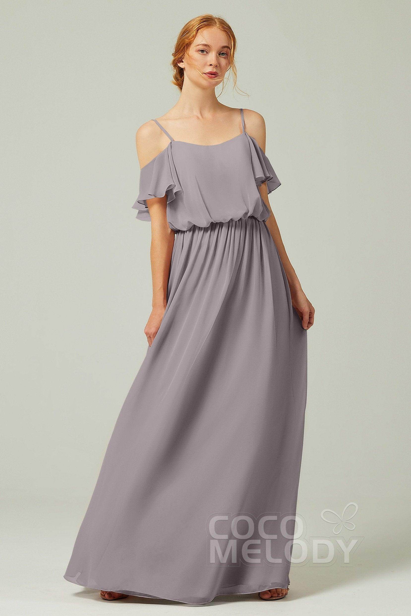 A-Line Floor Length Chiffon Bridesmaid Dress CB0300